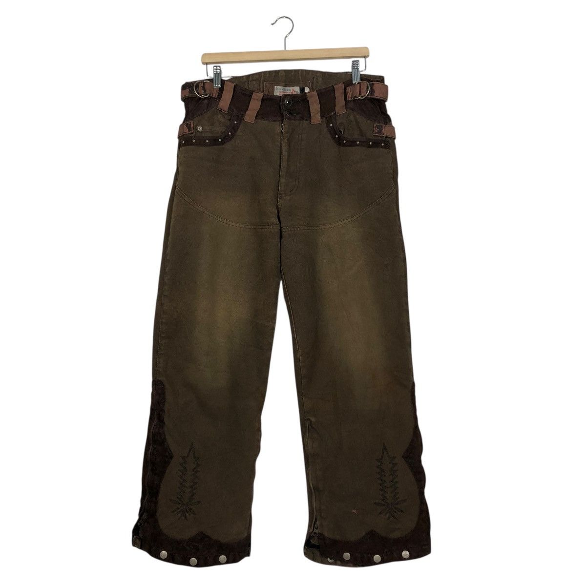Japanese Brand 🔥CROPPED BIKER PUNK PANTS DISTRESSED IF SIX WAS NINE STYLE Size US 34 / EU 50 - 3 Thumbnail