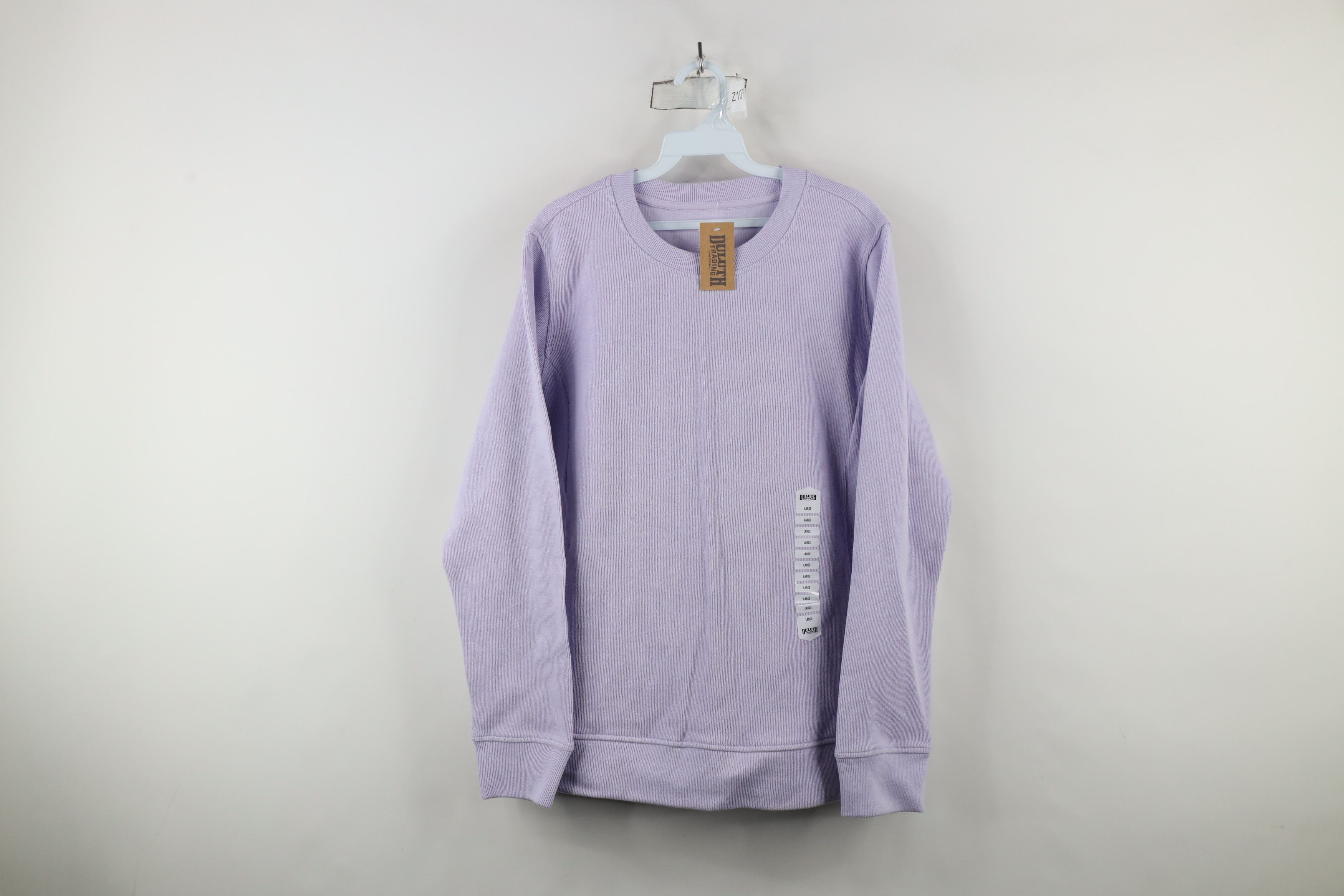 Duluth Trading Company × Vintage New Duluth Trading Co Ribbed Knit Crewneck Sweater Purple Size L / US 10 / IT 46 - 1 Thumbnail