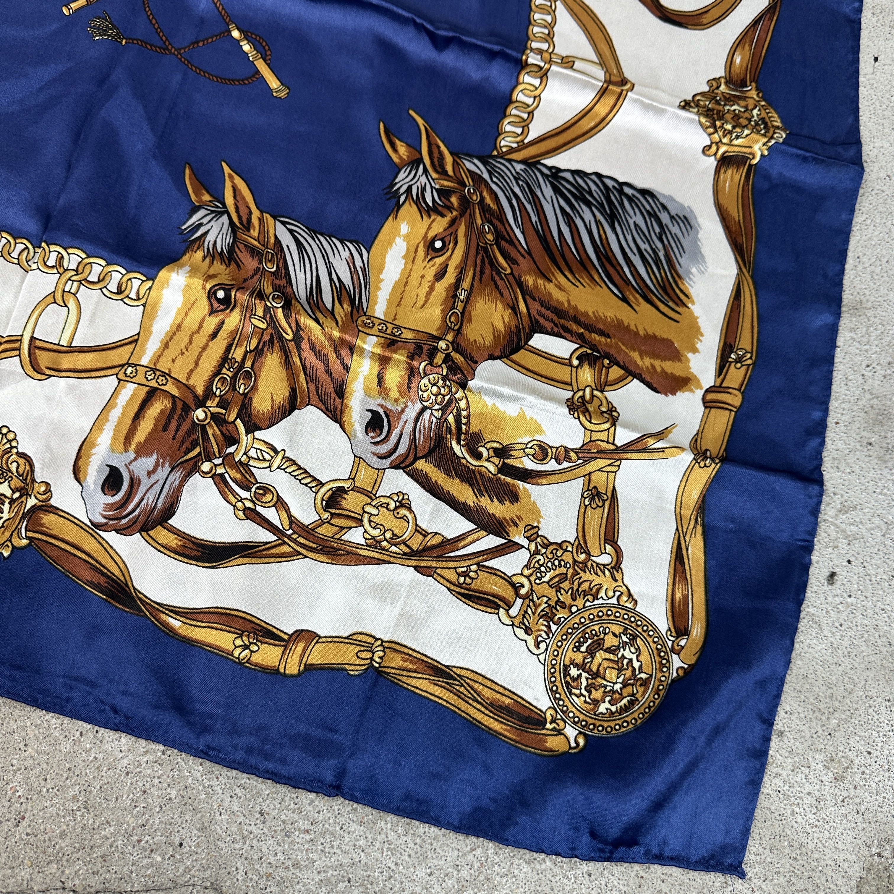 Vintage Vintage Avant Garde 00s Preppy Horses Neck Scarf Size ONE SIZE - 4 Thumbnail