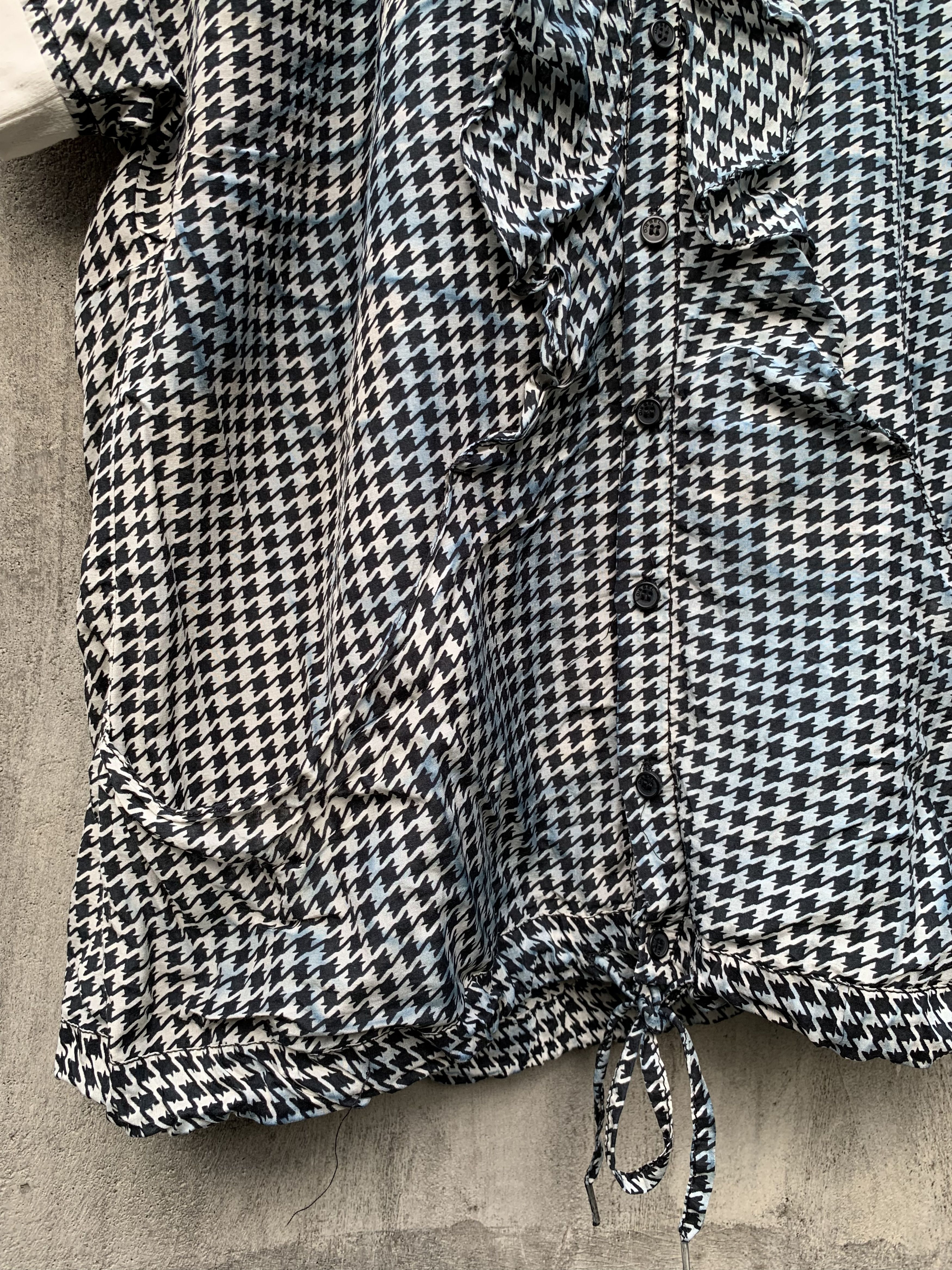 Diesel Diesel Short Sleeve Hooded Blouse Ruffles Houndstooth Patter Size S / US 4 / IT 40 - 3 Thumbnail