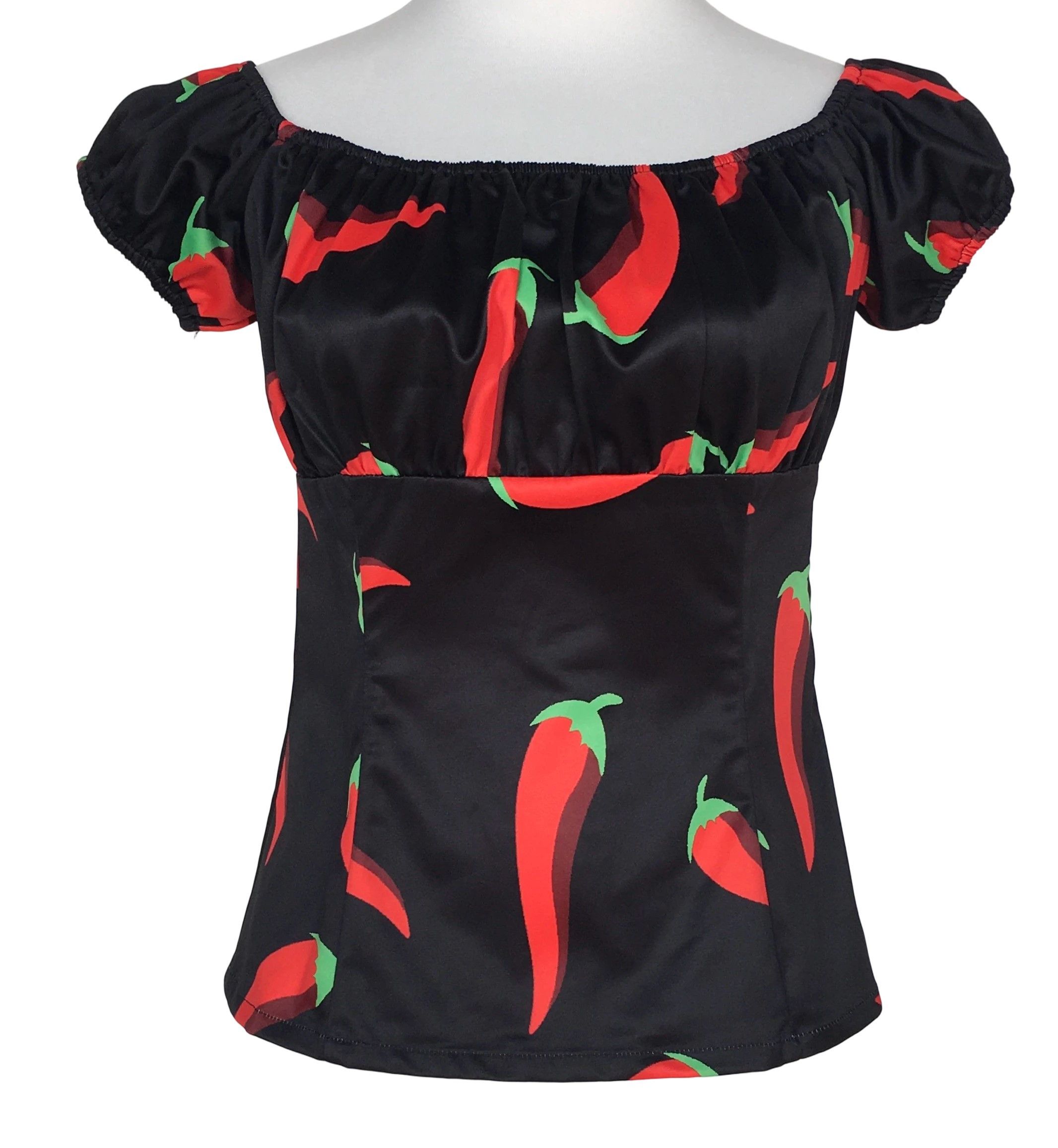 Other Chili pepper print off shoulder slim fit women tops Size XXL / US 16-18 / IT 52-54 - 1 Thumbnail
