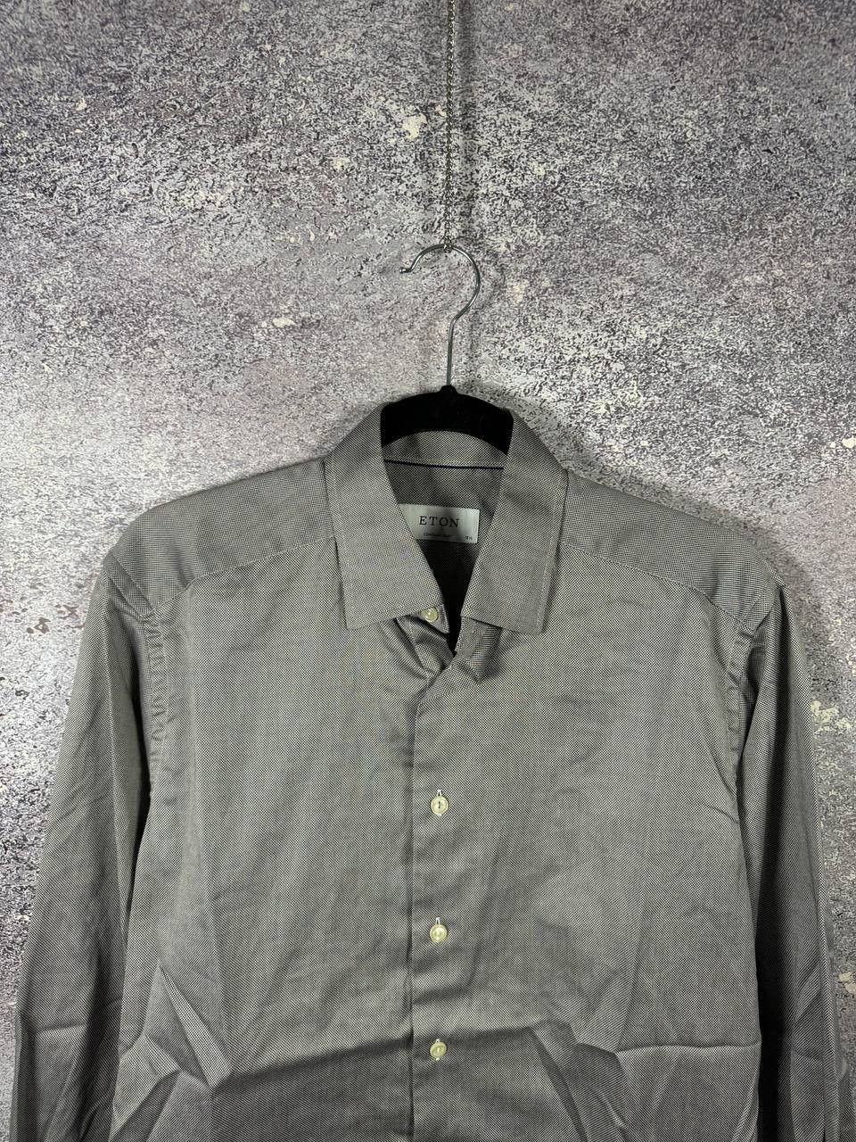 Eton EtON York Slim Formal Shirt Men's Large Bitton Up Cutaway Size US L / EU 52-54 / 3 - 2 Thumbnail