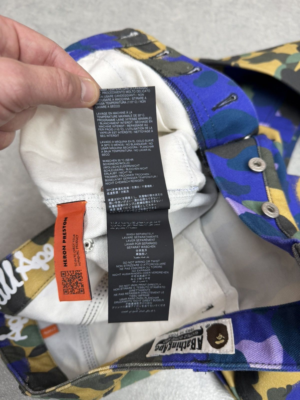 Bape Bape x Heron Preston Double Knee Camo Duck Painter Pants XS Size US 30 / EU 46 - 21 Thumbnail