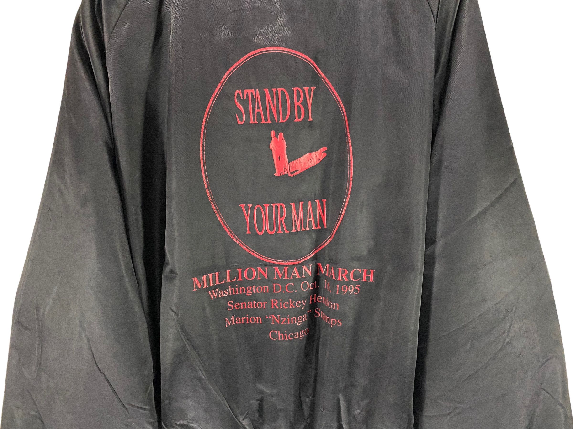 Vintage 90s The million man march quilted line satin jacket Size US XXL / EU 58 / 5 - 10 Thumbnail