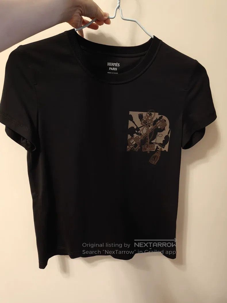 Hermes Hermes Black Printed T-Shirt Size XXS / US 00 / IT 34 - 1 Thumbnail