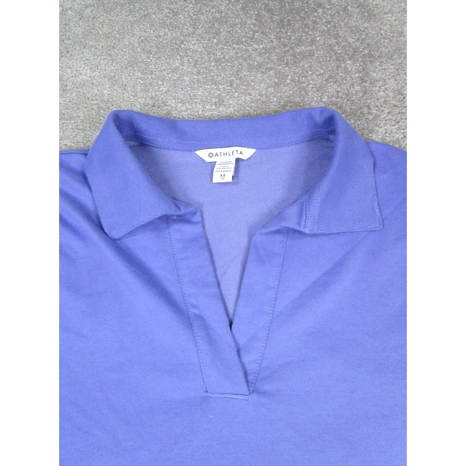 Athleta VINTAGE Athleta Shirt Womens XS Purple Cotton Blend Pullover Activewear Yoga Running & Training Women Size XS / US 0-2 / IT 36-38 - 2 Thumbnail