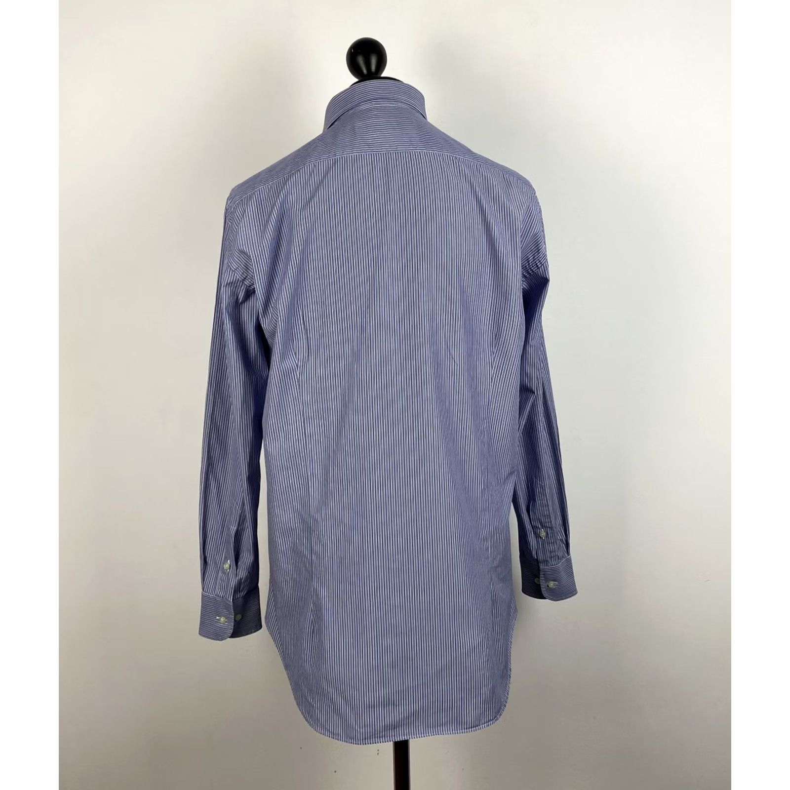 Etro ETRO Shirt Mens 100% cotton Striped Blue Size 42 Made in Italy Button Up Shirt Size US XL / EU 56 / 4 - 4 Thumbnail