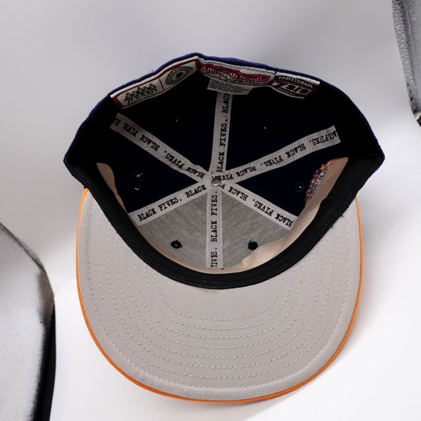 American Needle American Needle Lincoln University Hat Mens 7 3/8 Navy Orange Black Fives Fitted Size ONE SIZE - 7 Thumbnail