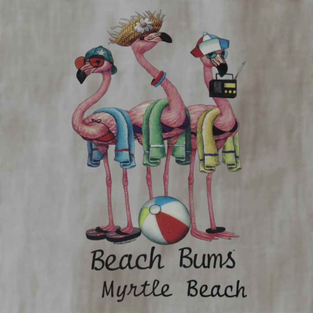 Hanes Hanes T-Shirt Myrtle Beach Beach Bums South Carolina SC White M Medium Mens Shirt 90s Beach Theme Size US M / EU 48-50 / 2 - 1 Thumbnail