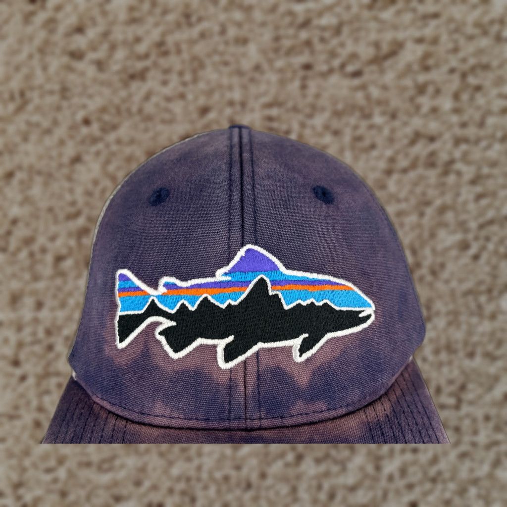 Patagonia Patagonia Hat Cap Snap Back Adult One Size Blue Twill Trucker Embroidered Trout Sports Fish Casual Men Hats Size ONE SIZE - 1 Thumbnail