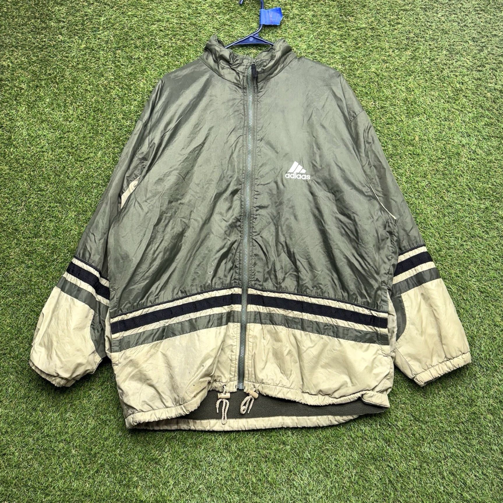 Adidas VINTAGE adidas Track Jacket Mens 2XL Windbreaker Reversible Fleece Green Zip Up Jacket Size US XXL / EU 58 / 5 - 2 Thumbnail