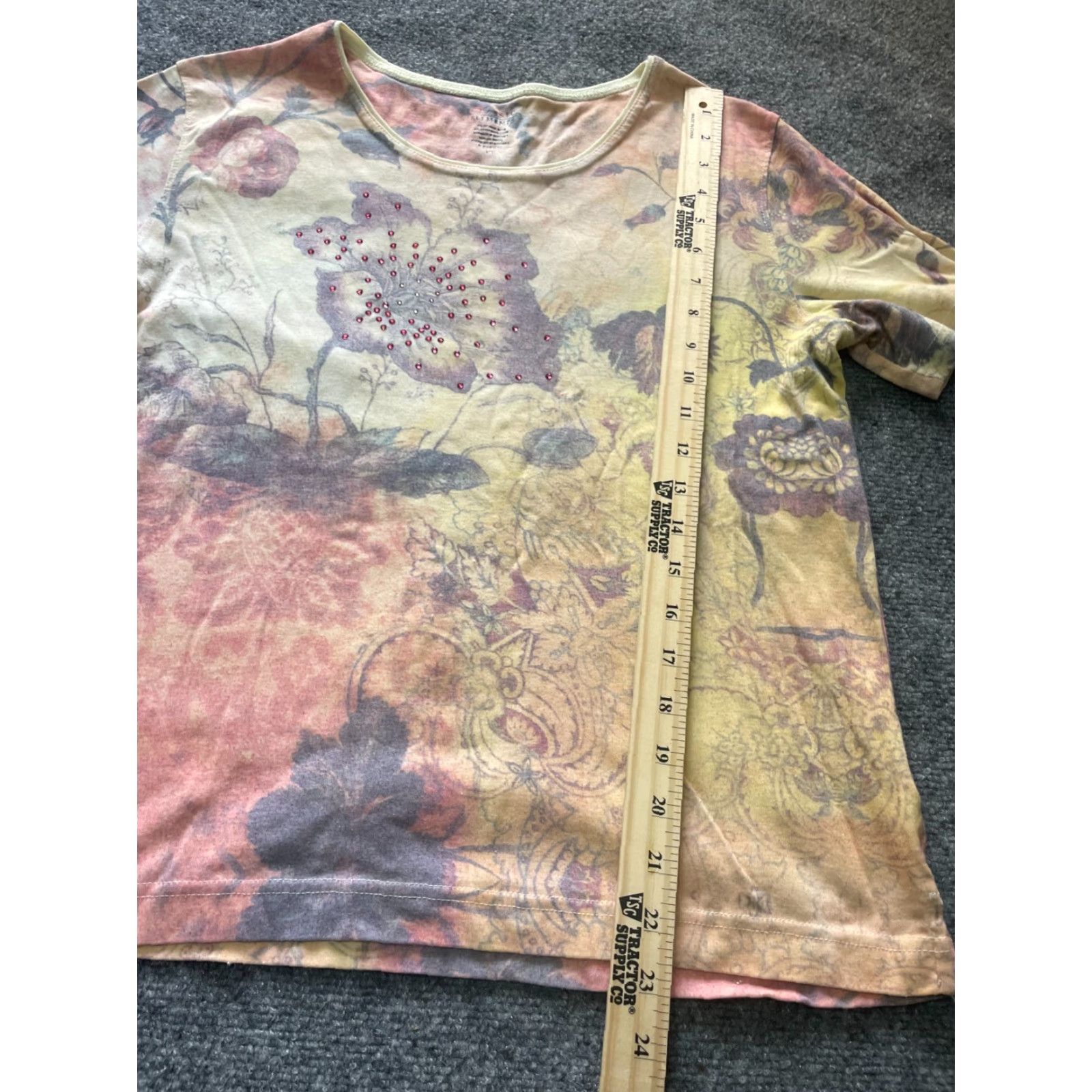 Vintage Embellished Shirt Womens M Floral Purple Yellow Top Size M / US 6-8 / IT 42-44 - 3 Thumbnail
