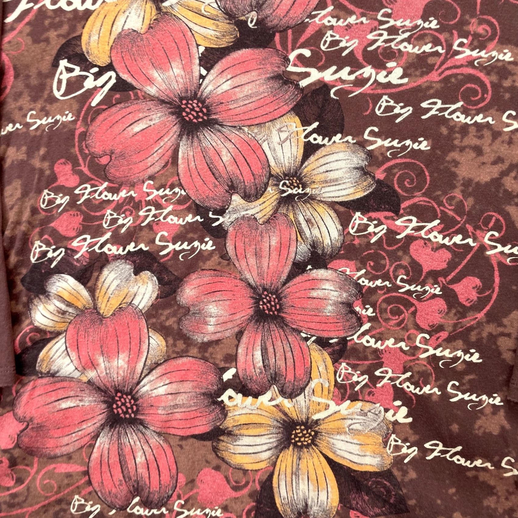 Avenue VINTAGE Specialtee Avenue Shirt Womens 2X Brown Floral Cotton y2k 90s AOP Streetwear Size XXL / US 16-18 / IT 52-54 - 4 Thumbnail