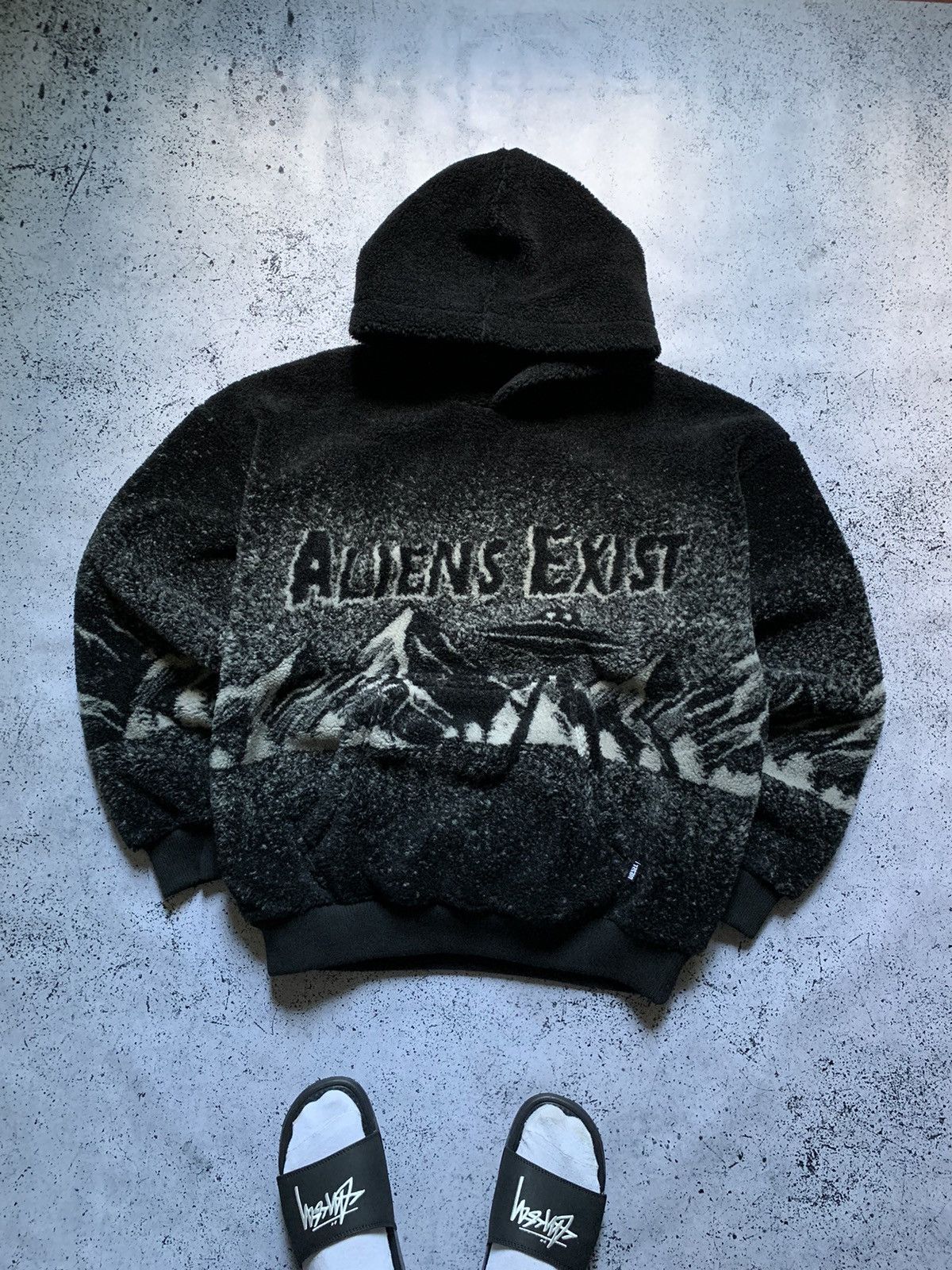 Diesel × Vintage Vintage Diesel Aliens Exist Fleece Hoodie Sherpa