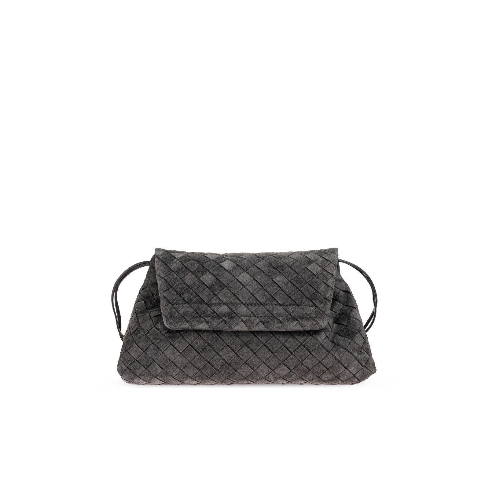 Bottega Veneta BOTTEGA VENETA Giorno Gray Suede Shoulder Bag New & Authenti Size ONE SIZE - 2 Thumbnail