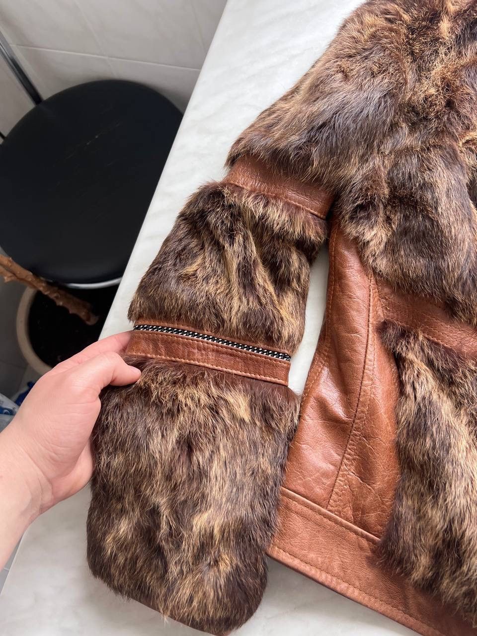 Other Italian biker leather fur jacket Size S / US 4 / IT 40 - 10 Thumbnail