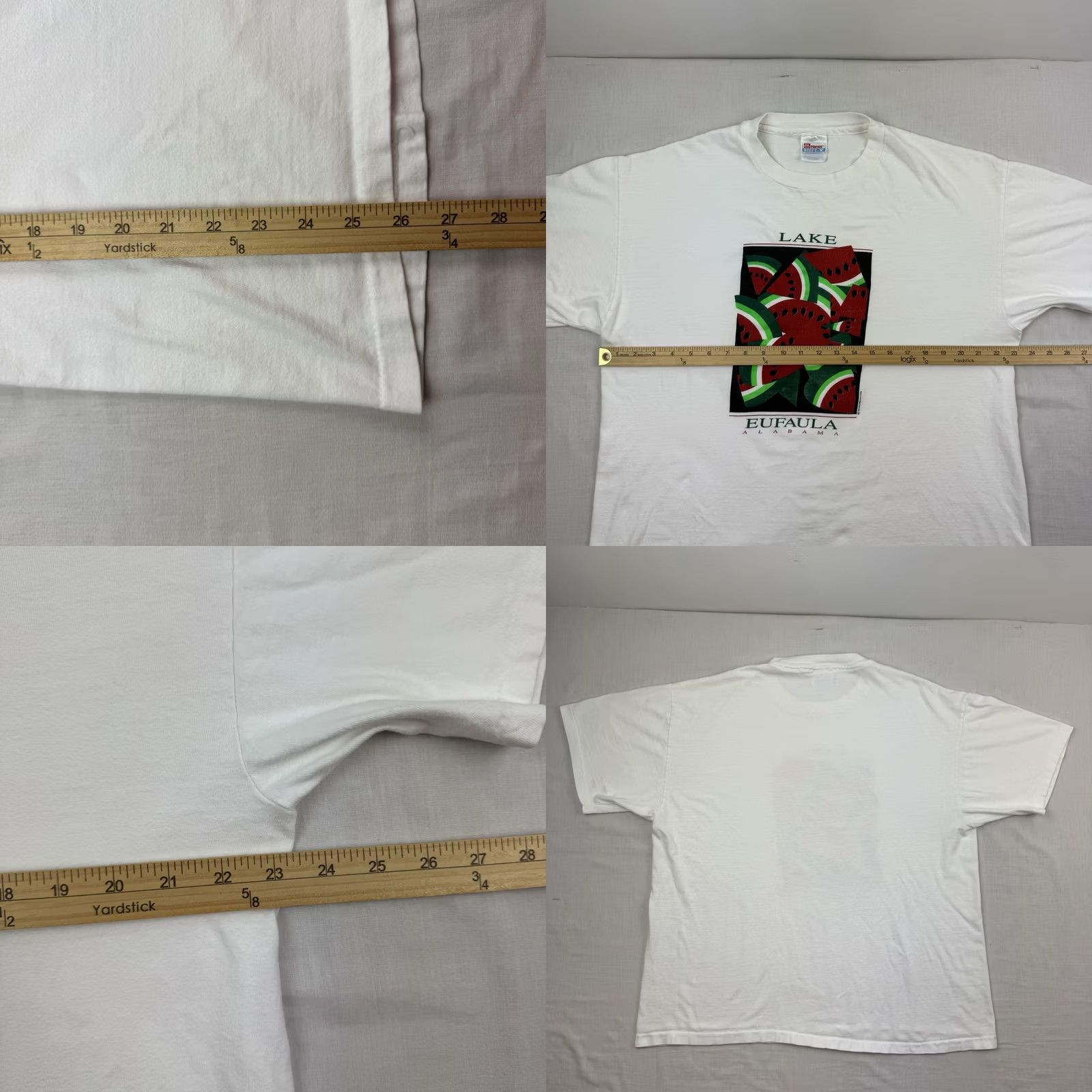 Hanes VINTAGE Hanes Watermelon Lake Eufaula Alabama T Shirt Adult XL White Cotton Nature Outdoor Summer 90s Mens Size US XL / EU 56 / 4 - 8 Thumbnail