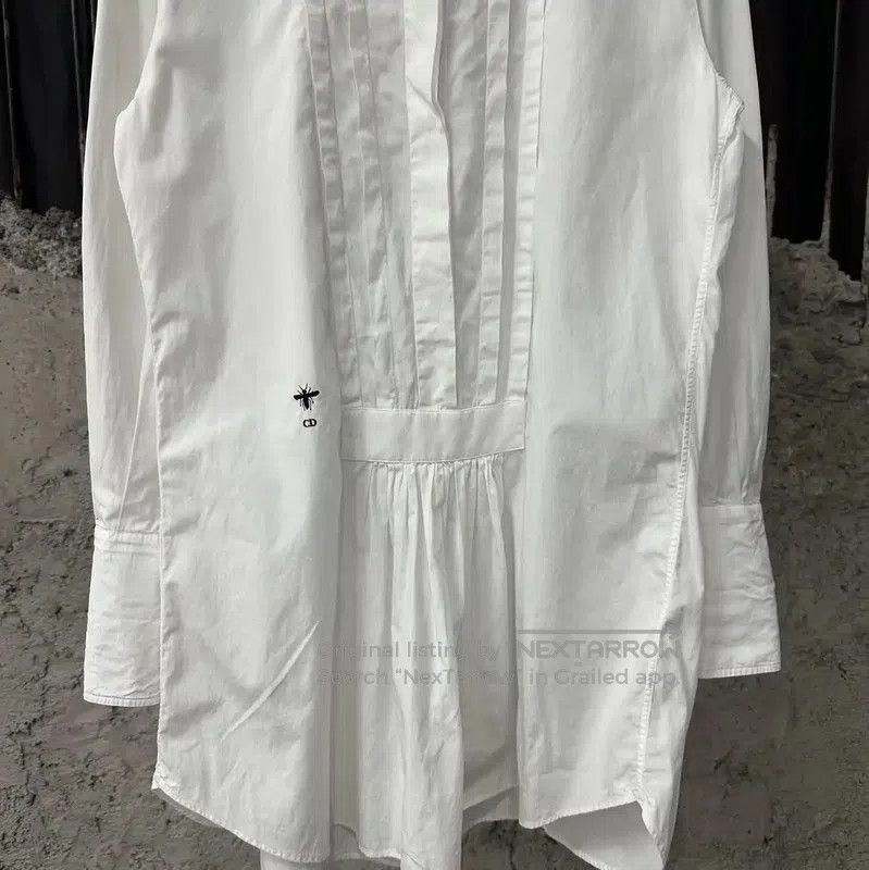 Dior Dior White Cotton Long Sleeve Dress . Size M / US 6-8 / IT 42-44 - 4 Thumbnail