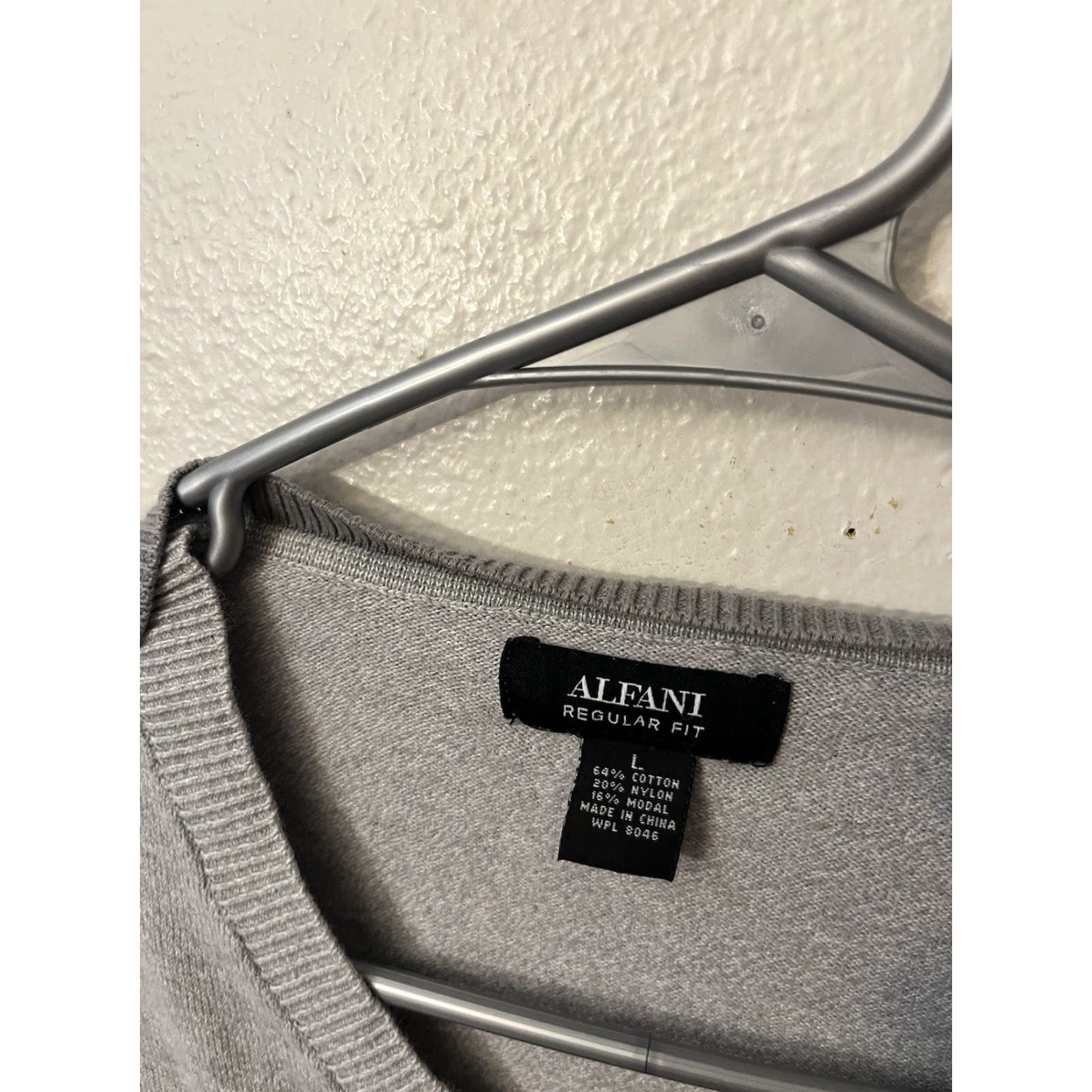 Alfani Alfani Mens Long Sleeves V-Neck Pullover Sweater Grey Striped Size Large Size US L / EU 52-54 / 3 - 2 Thumbnail