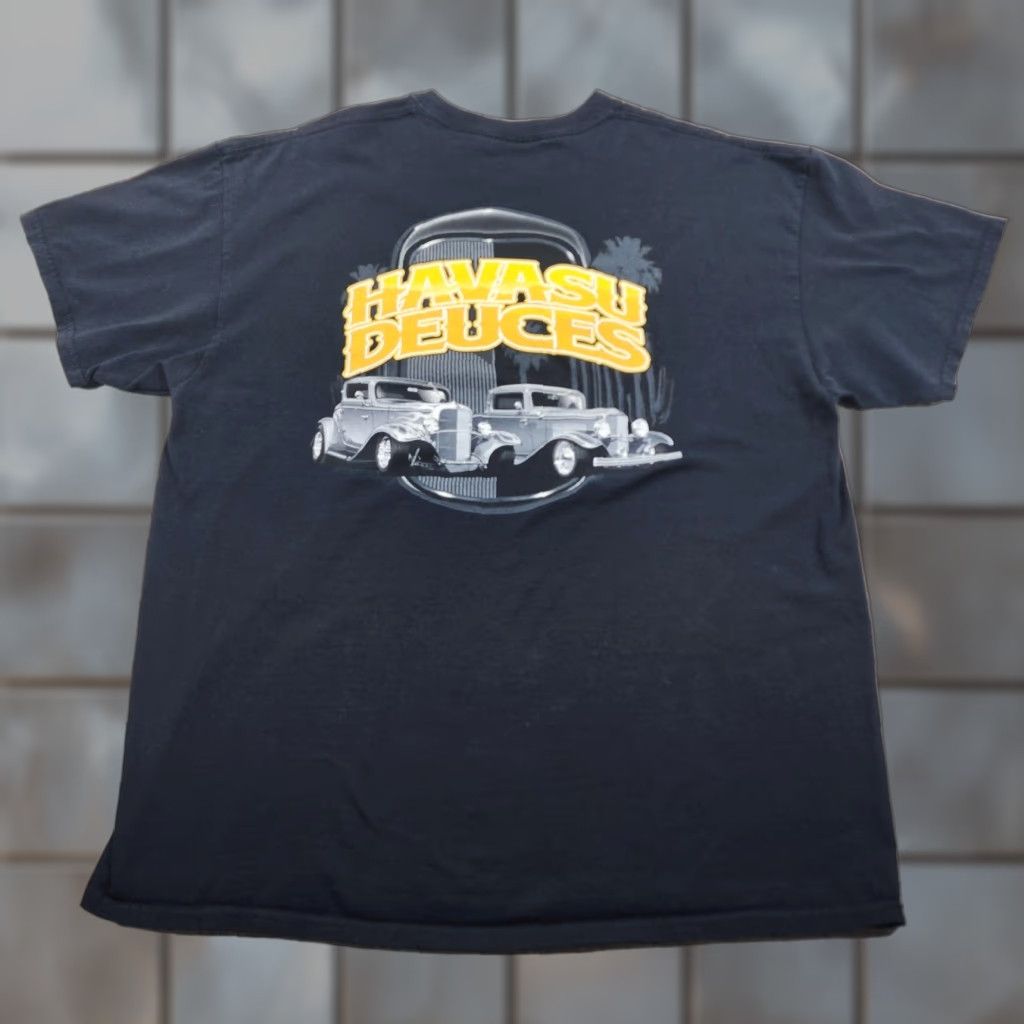 Gildan Havasu Deuces Shirt Mens XL Black Car Show Hot Rod Graphic Size US XL / EU 56 / 4 - 1 Thumbnail