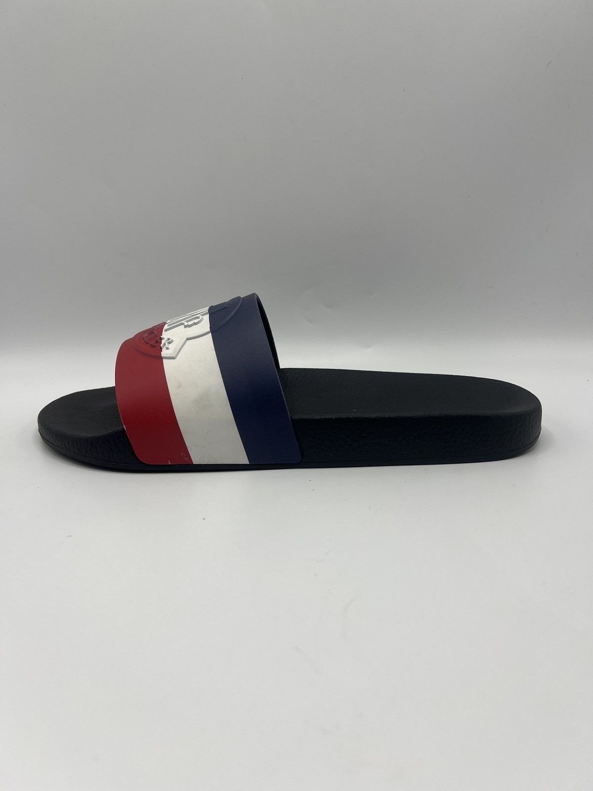 Moncler Moncler Basile Pool Slides "Black TriColour" (PreOwned) Size US 12 / EU 45 - 1 Thumbnail