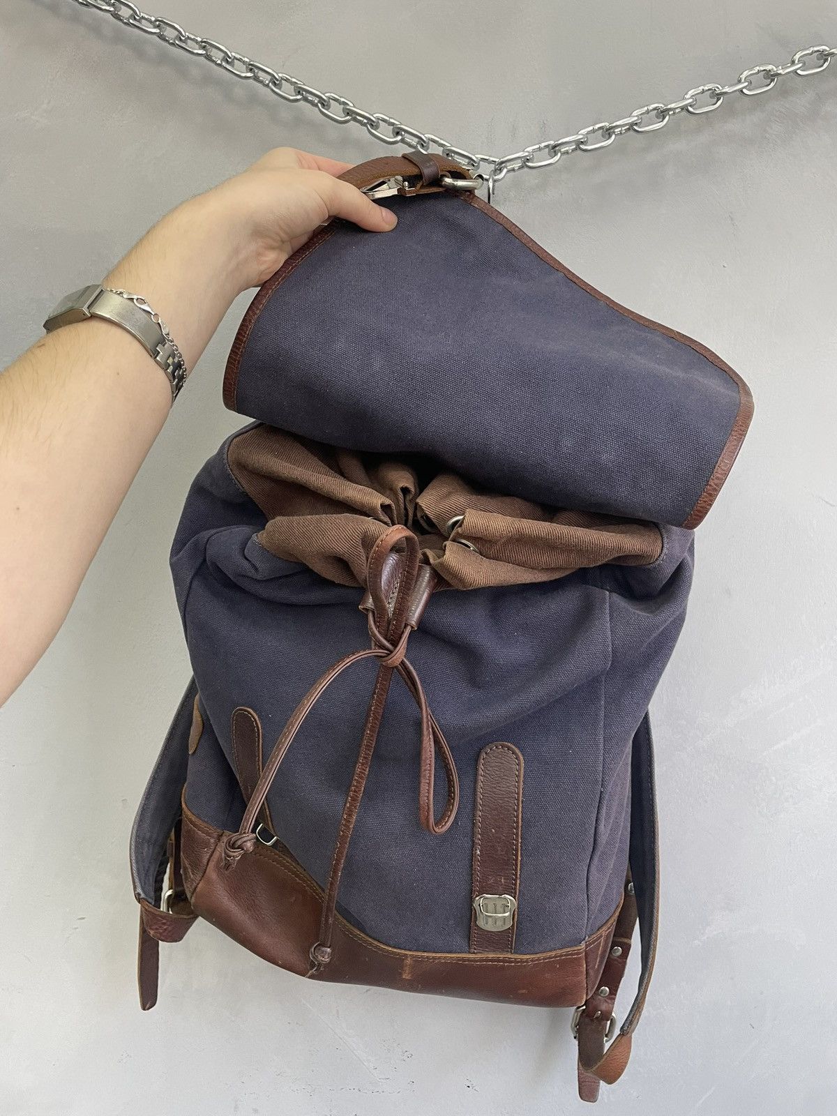 Diesel Diesel style Canvas Leather Trim Backpack Vintage Workwear Size ONE SIZE - 13 Thumbnail