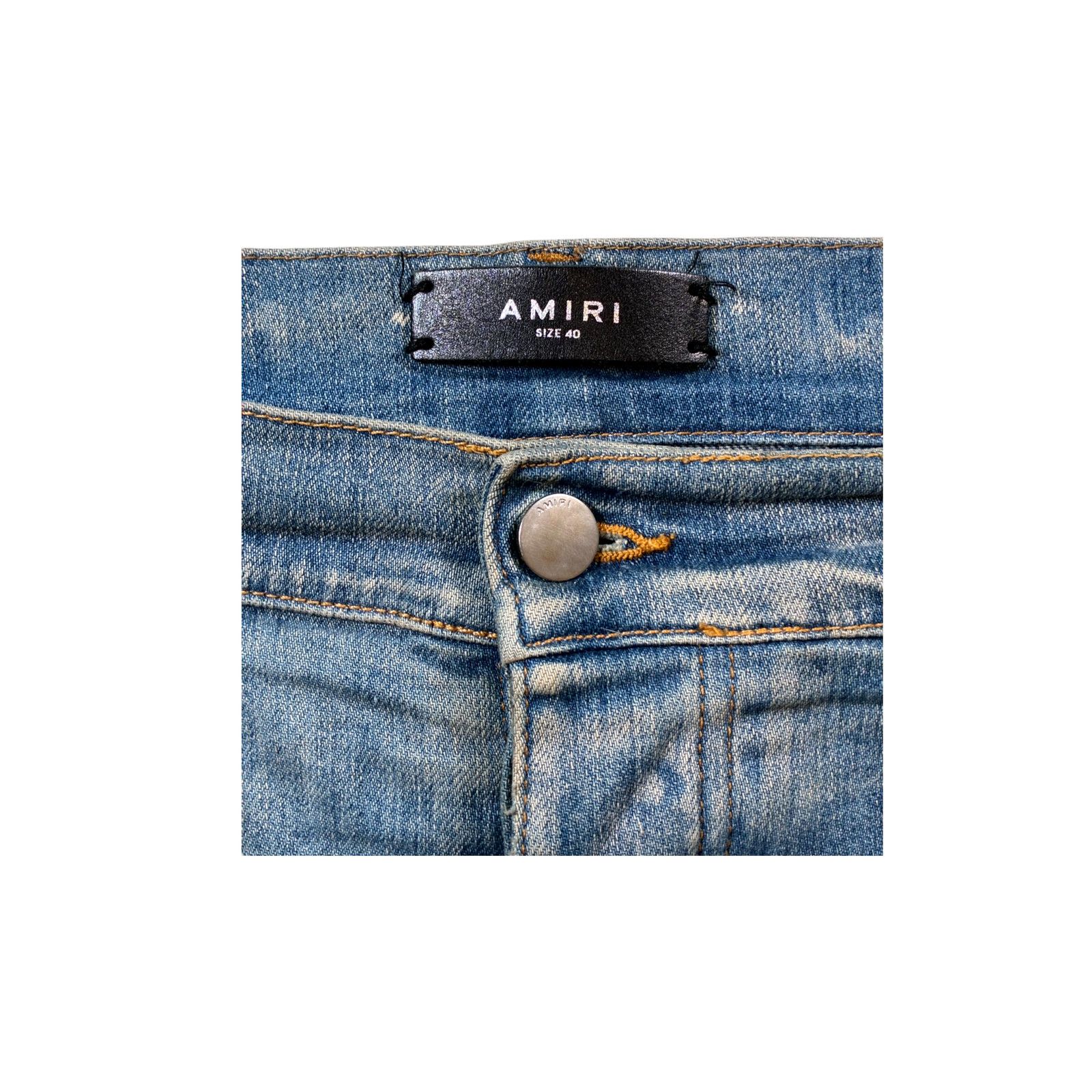 Amiri Amiri Plaid Flannel Patch MX1 Light Wash & Multicolor Jeans Size US 40 / EU 56 - 4 Thumbnail