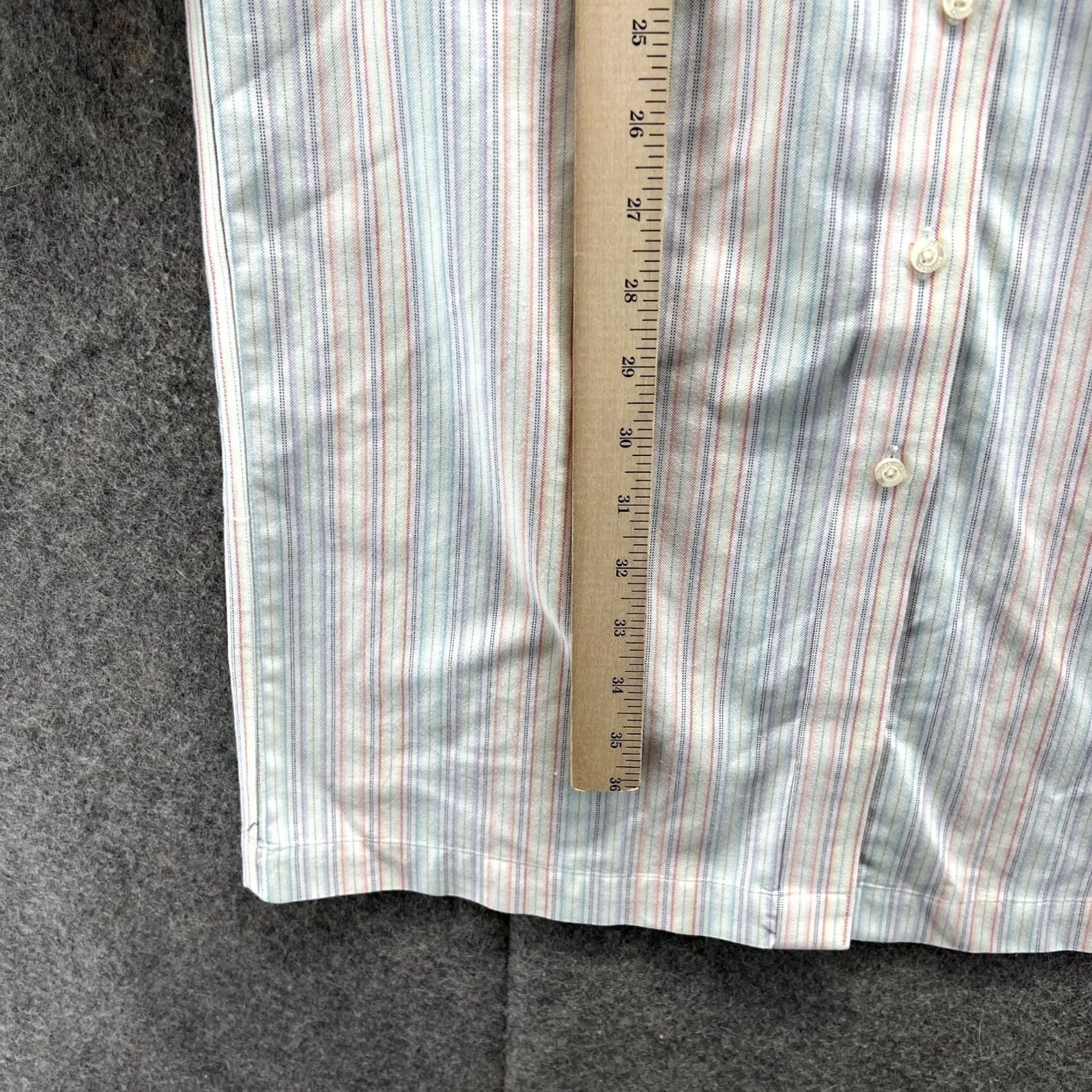 Brooks Brothers VINTAGE Brooks Brothers Shirt Dress Womens 2 Blue Pink Striped Button Down Collared Knee Length Size XS / US 0-2 / IT 36-38 - 7 Thumbnail