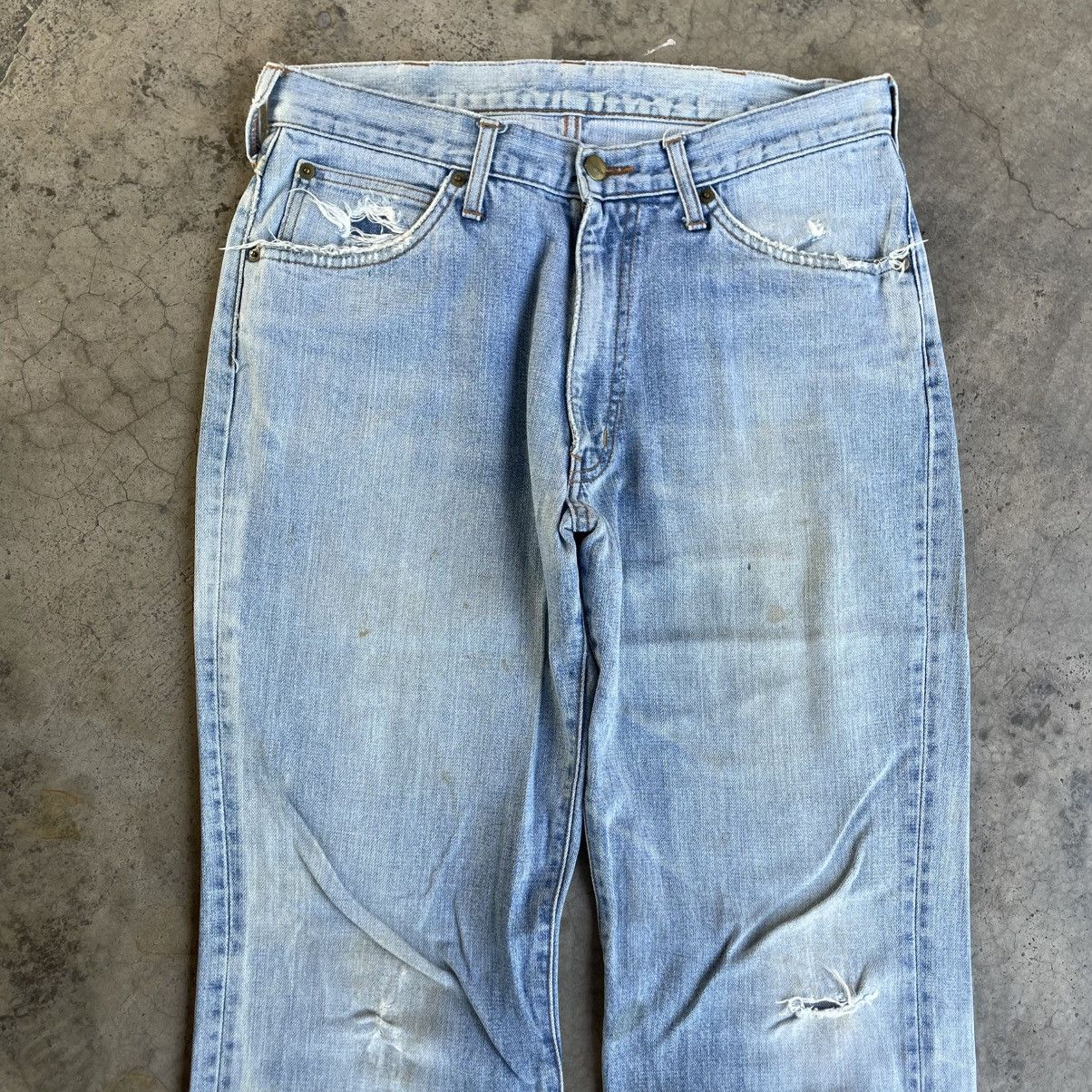 Wrangler 🔥Vintage Wrangler Stoned Washed Ripped Distress Denim Jeans Size US 33 - 2 Thumbnail