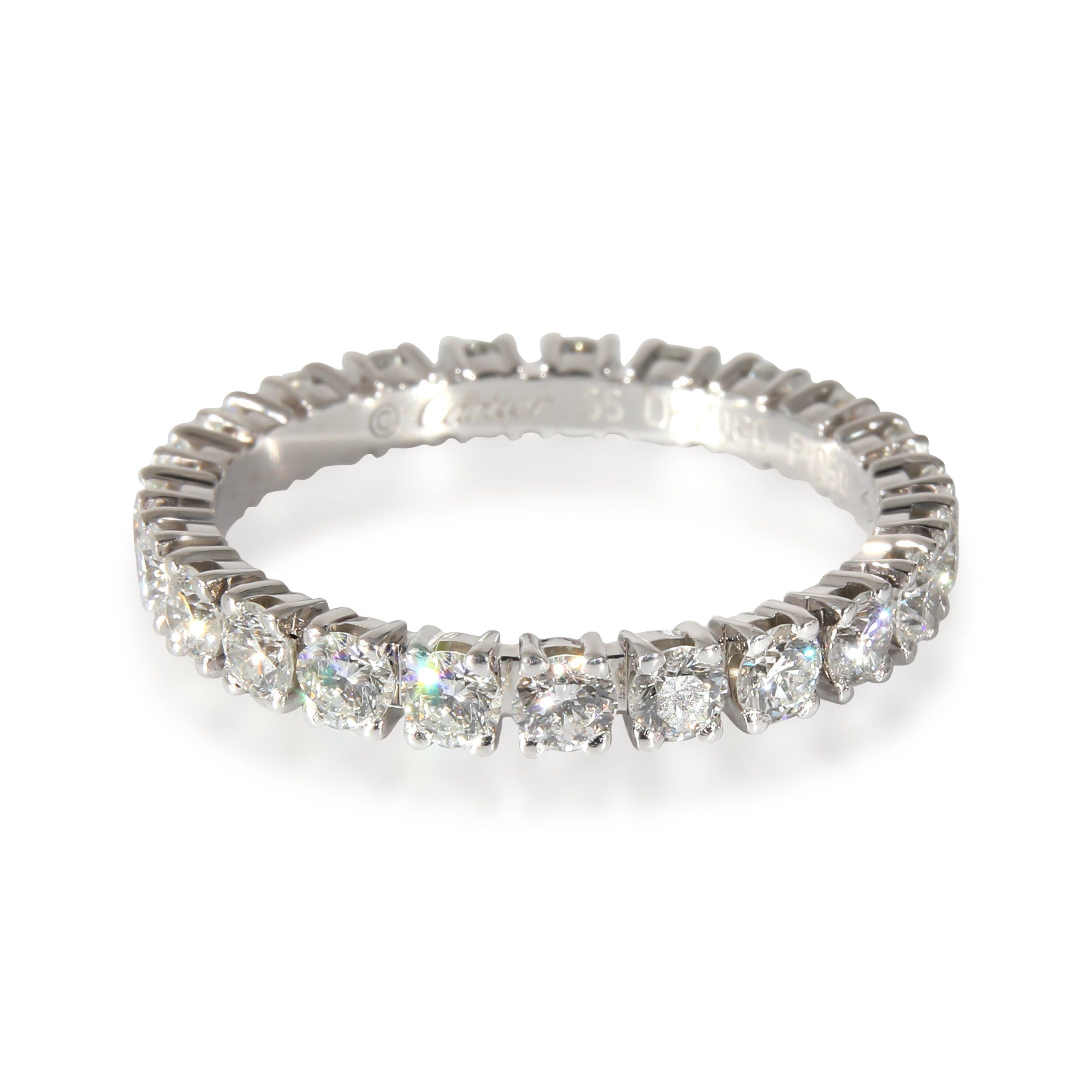 image of Cartier Destinee Diamond Eternity Band In Platinum 1.34 Ctw in Silver, Women's