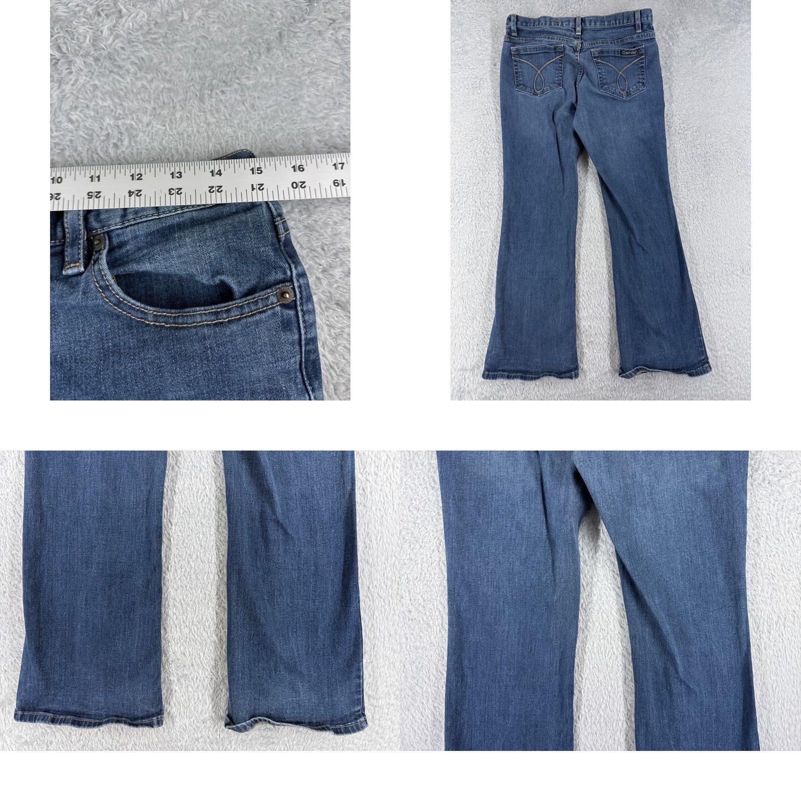 Calvin Klein Calvin Klein Jeans Women 10 Blue Denim Flared Mid Rise 30x27 Pants Brand: Calvin Klein Jeans Women 10 Blue Denim Flared Mid Rise 30x27 Size 32" / US 10 / IT 46 - 9 Thumbnail