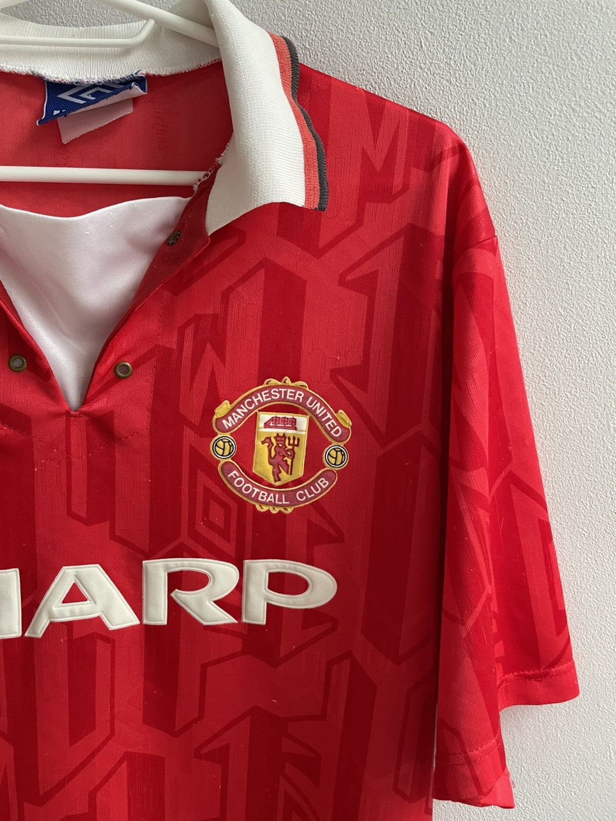 Umbro Manchester United 1992 1993 1994 Shirt Footbal Soccer Jersey Size US L / EU 52-54 / 3 - 6 Thumbnail