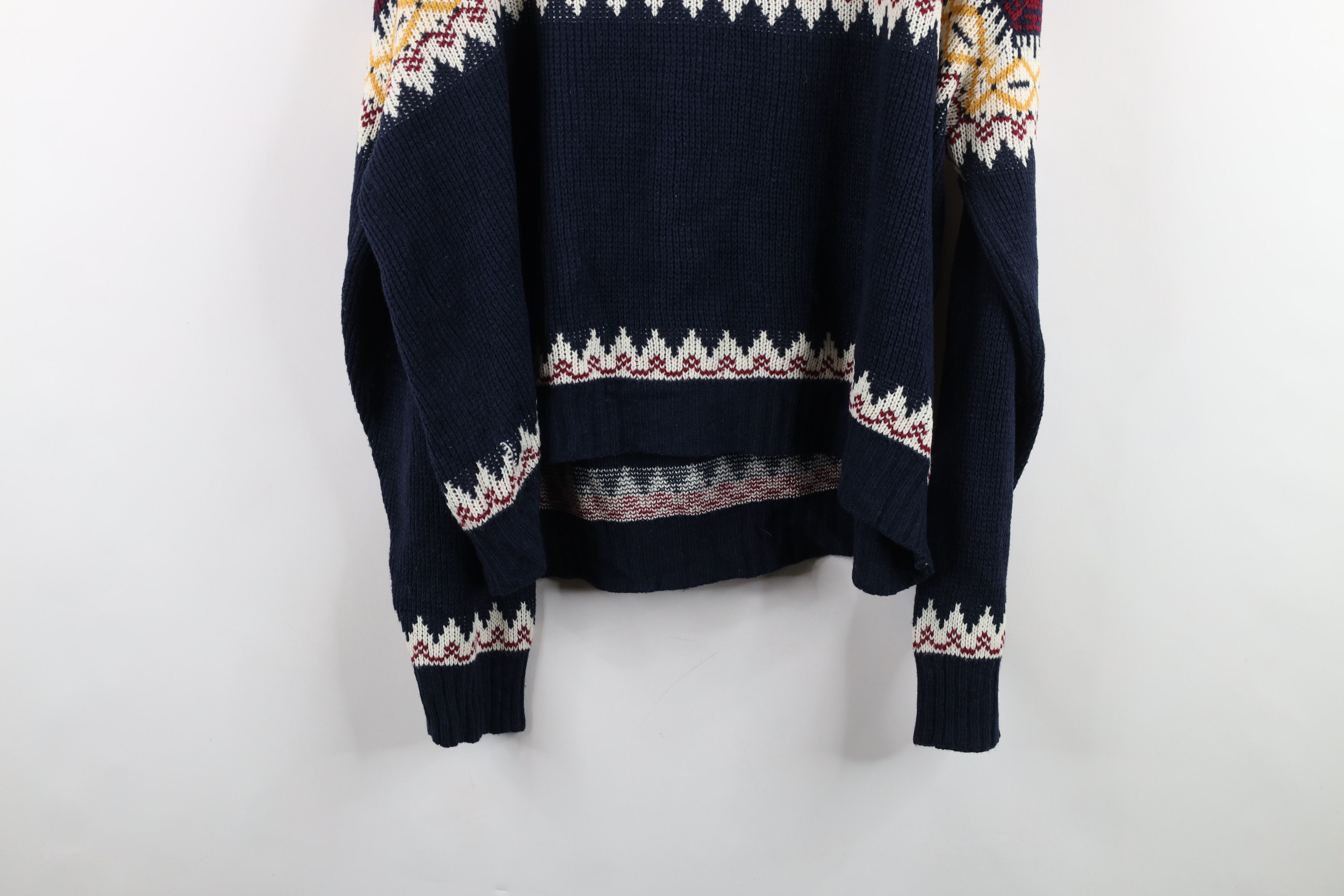 Vintage Vintage 70s Streetwear Fair Isle Boxy Fit Sweater Acrylic Size XL / US 12-14 / IT 48-50 - 10 Thumbnail