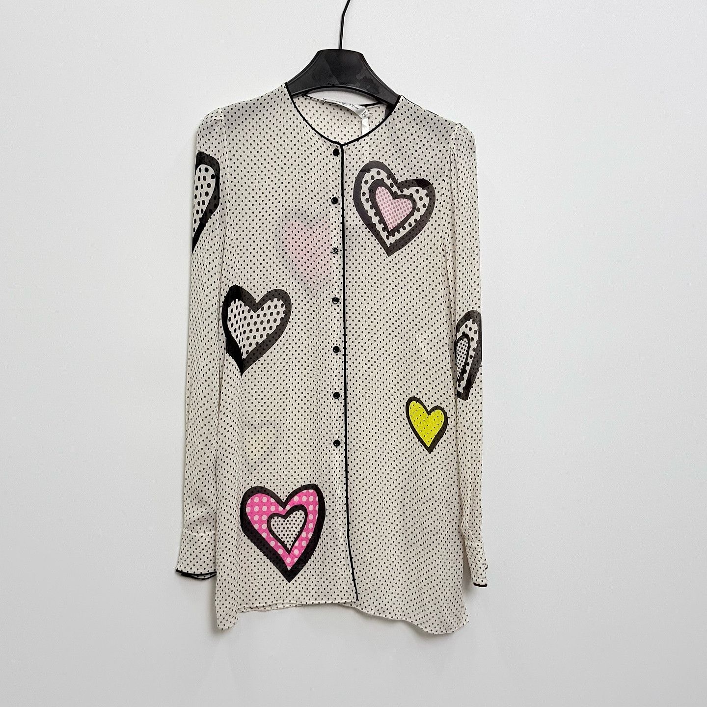 Dior Dior Heart Print Silk Blouse Size 38 Size S / US 4 / IT 40 - 1 Thumbnail