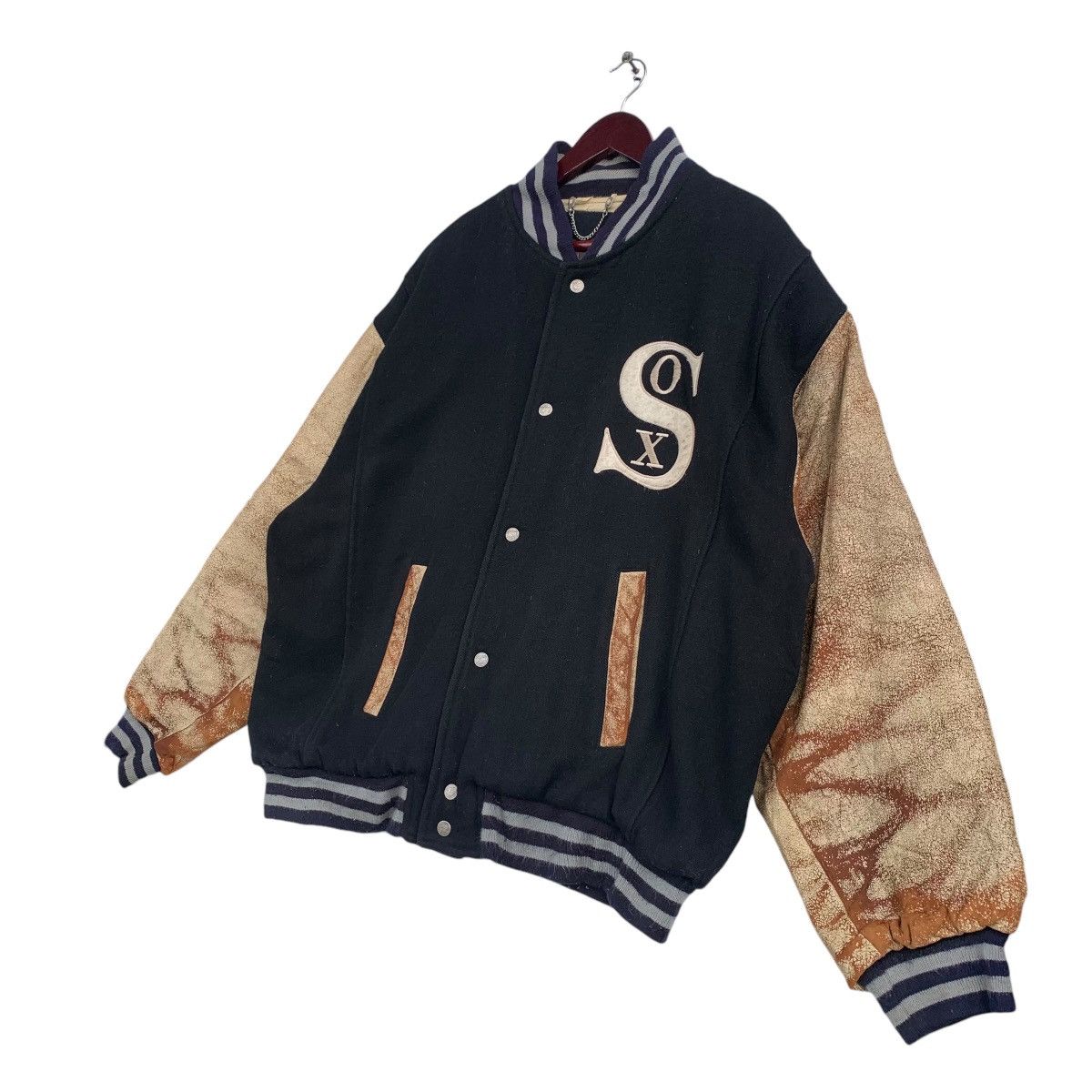 MLB × Mirage × Vintage Vintage White Sox Baseball Team Varsity Bomber Wool Leather Size US L / EU 52-54 / 3 - 5 Thumbnail