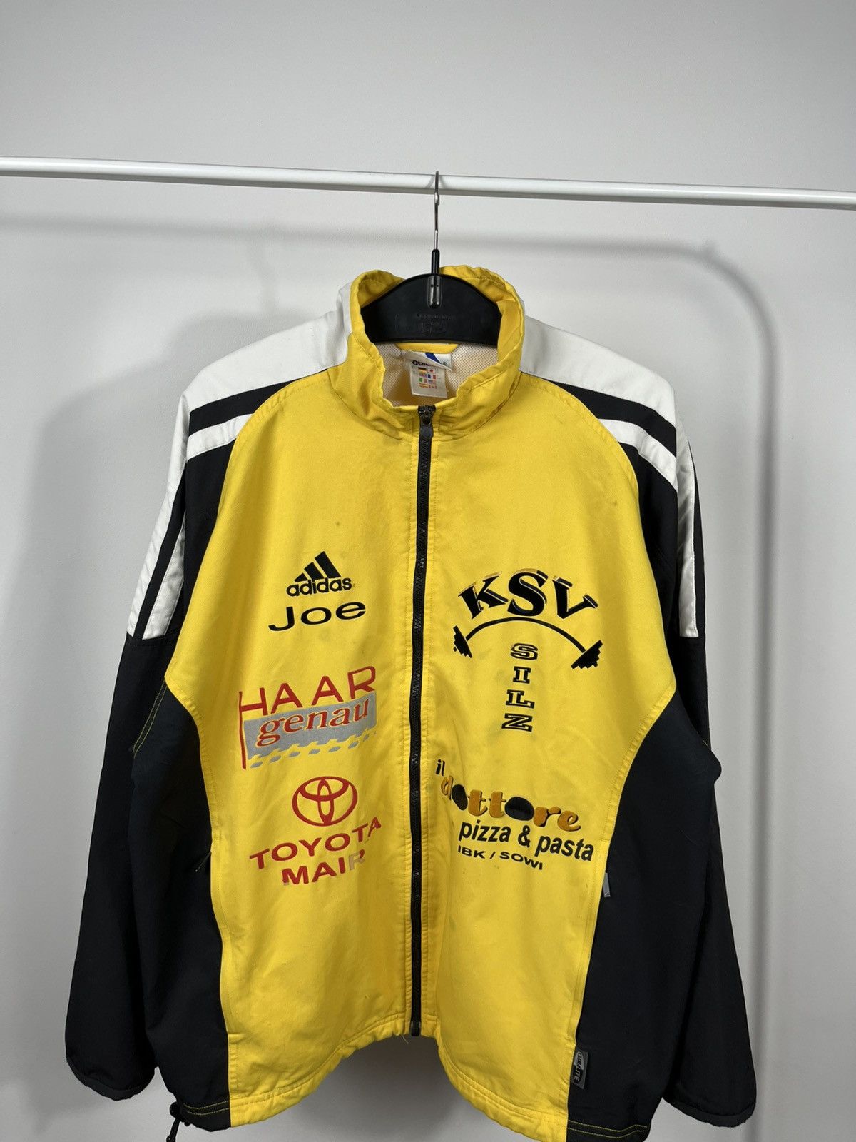 Adidas Vintage Adidas Yellow Black Team Zip Up Jacket Size US M / EU 48-50 / 2 - 2 Thumbnail