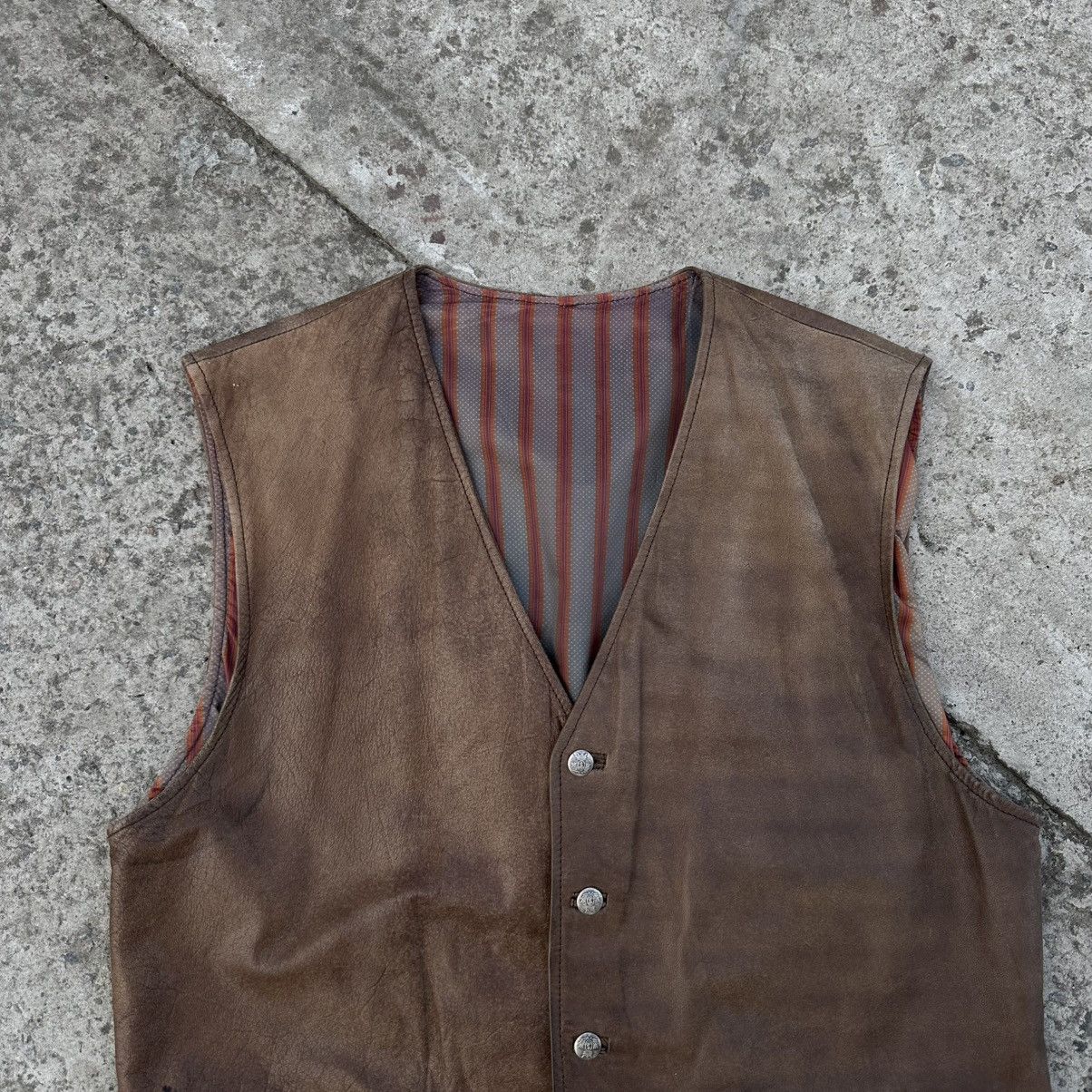 If Six Was Nine × Japanese Brand × Number (N)ine Vintage Japanese Style Leather Vest Cowboy Style Old Money Size US M / EU 48-50 / 2 - 5 Thumbnail