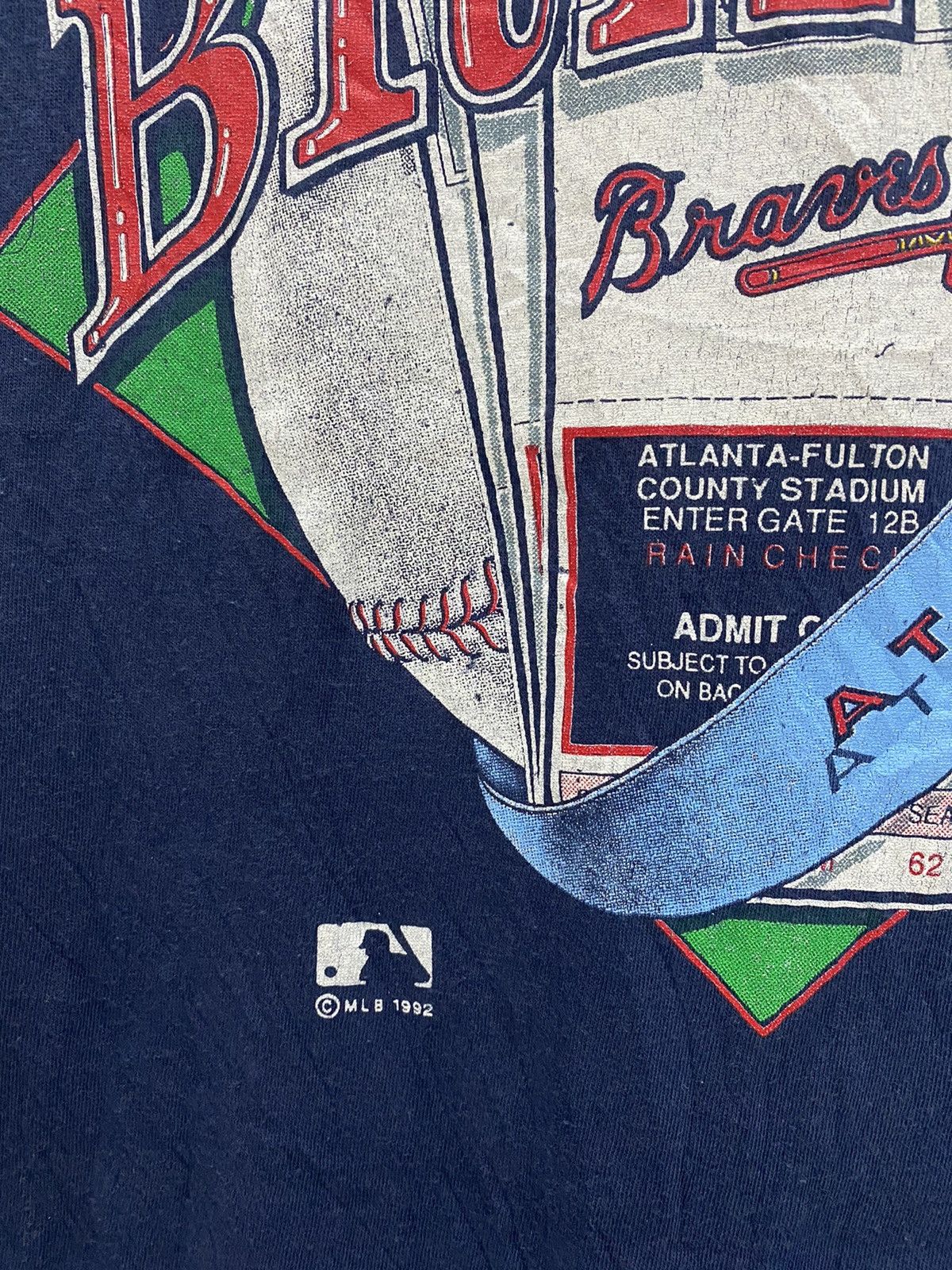 MLB VTG 90s Atlanta Braves Rap Tee 1992 MLB Champions Size US M / EU 48-50 / 2 - 3 Thumbnail