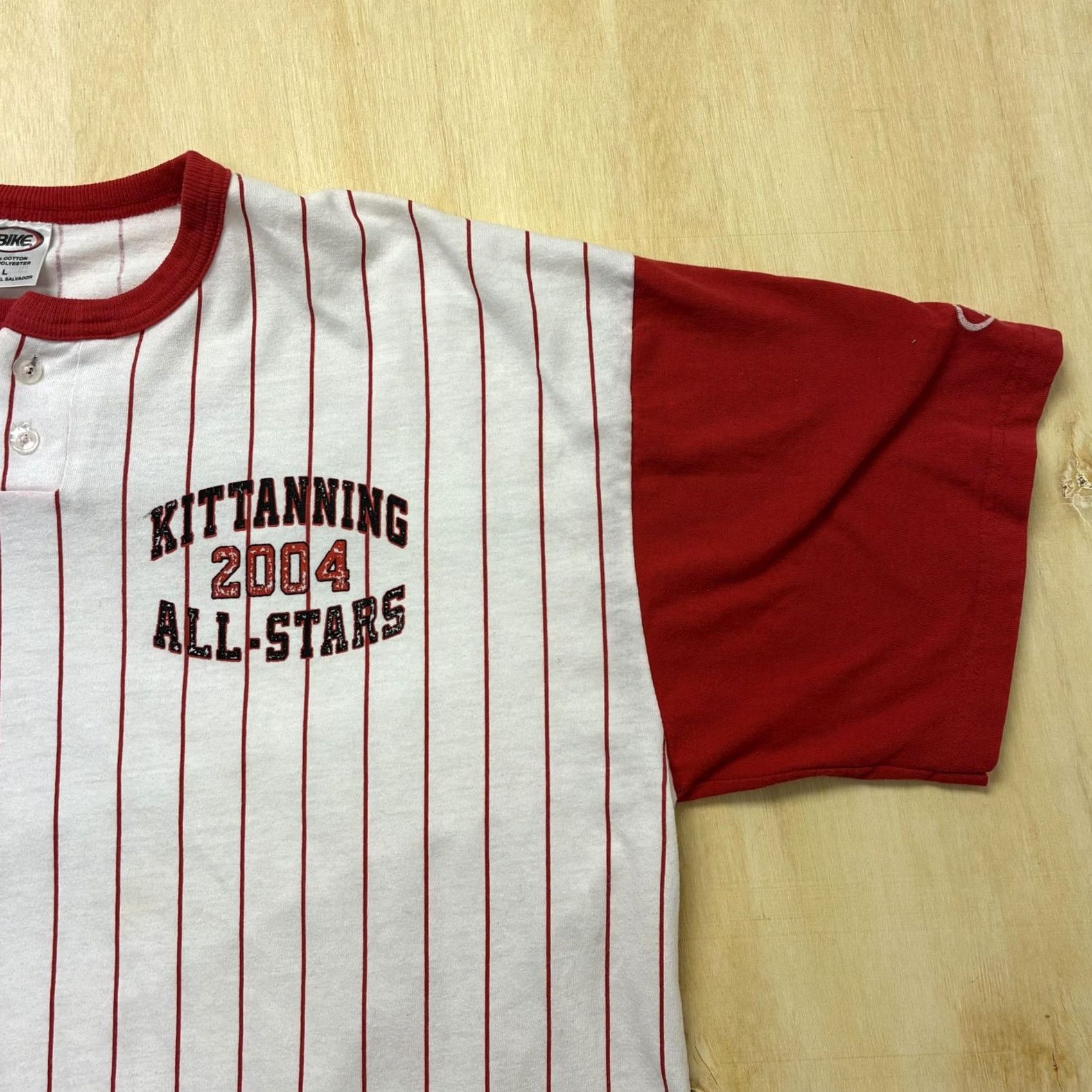 Vintage VINTAGE BIKE Kittanning All-Stars Shirt Mens L White Striped Henley Tee T-Shirt Size US L / EU 52-54 / 3 - 2 Thumbnail