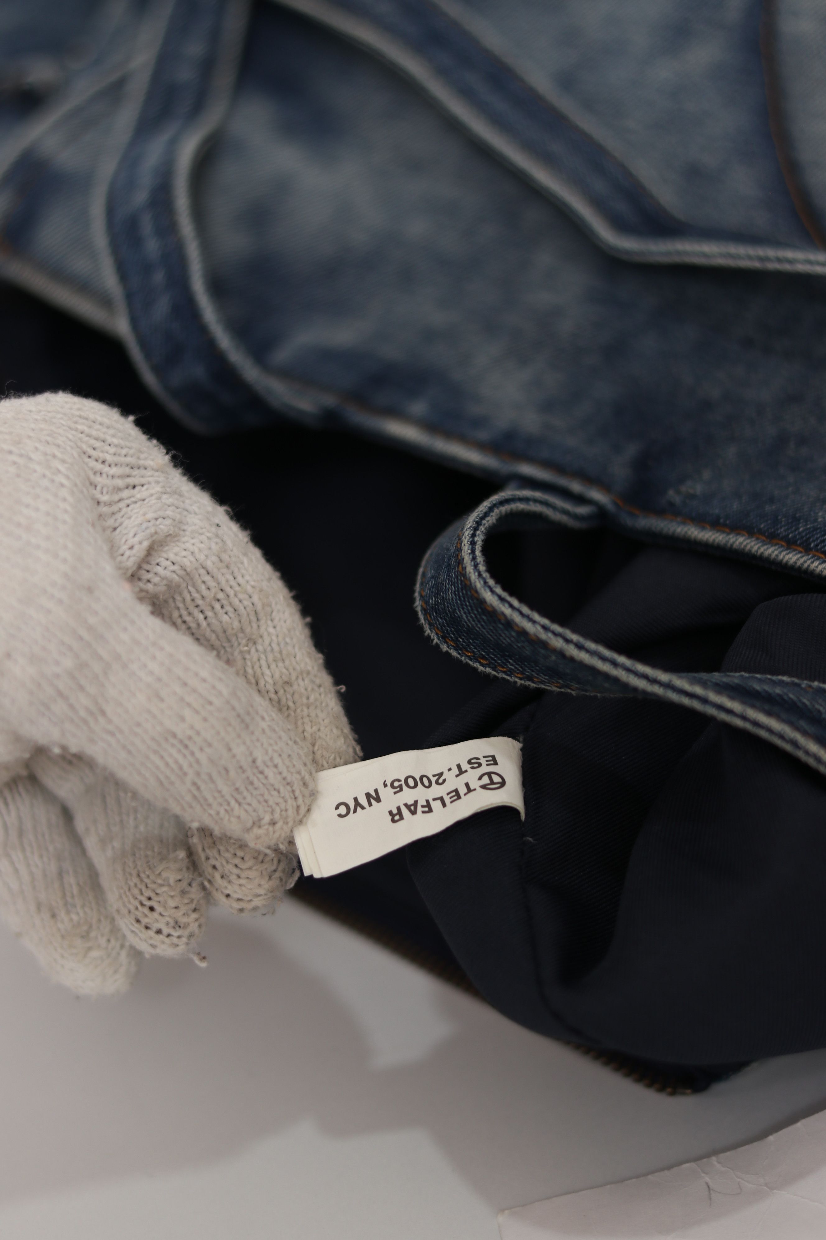 Telfar Telfar Denim Large Shopping Bag Blue Size ONE SIZE - 7 Thumbnail