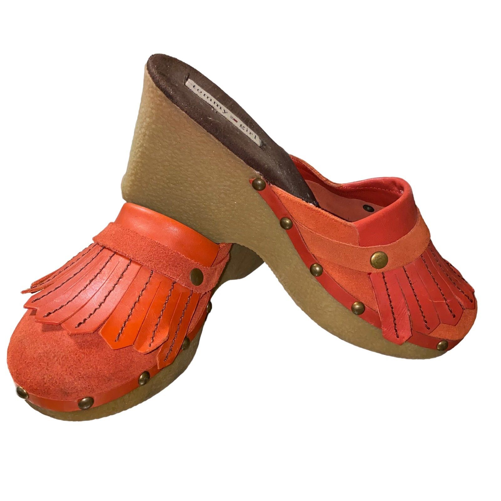 Tommy Hilfiger Tommy Girl Chunky y2k western mule clogs leather upper sz 8 Size US 8 / IT 38 - 5 Thumbnail
