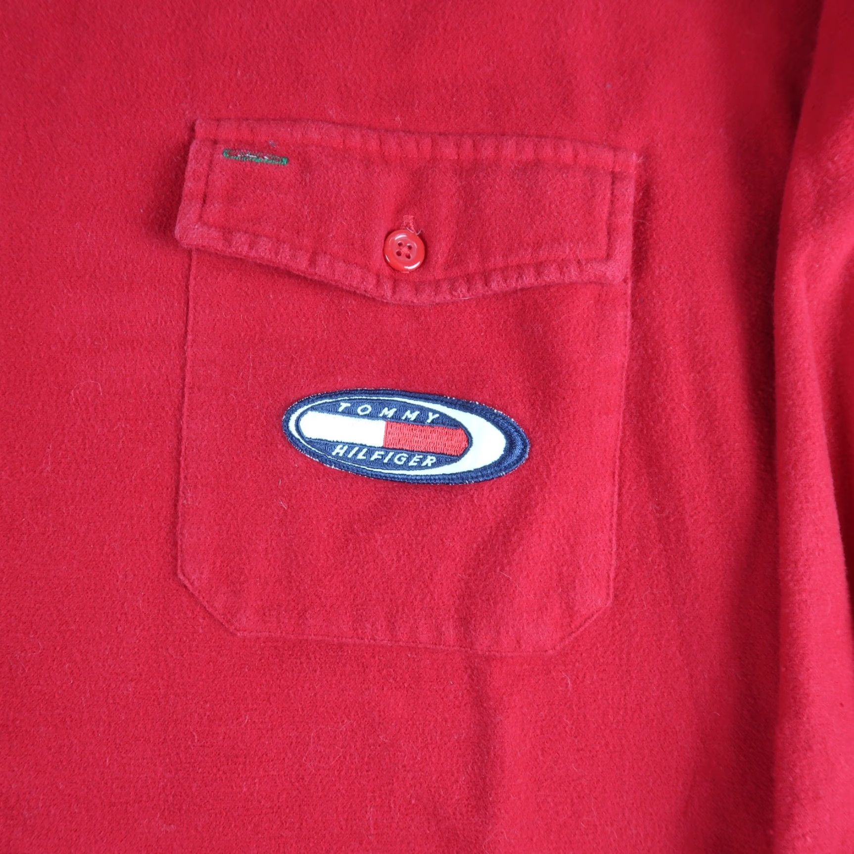 Tommy Hilfiger VINTAGE Tommy Hilfiger Shirts Mens L Red 90s Logo Button-Down Collar Vintage 90s Size US L / EU 52-54 / 3 - 3 Thumbnail