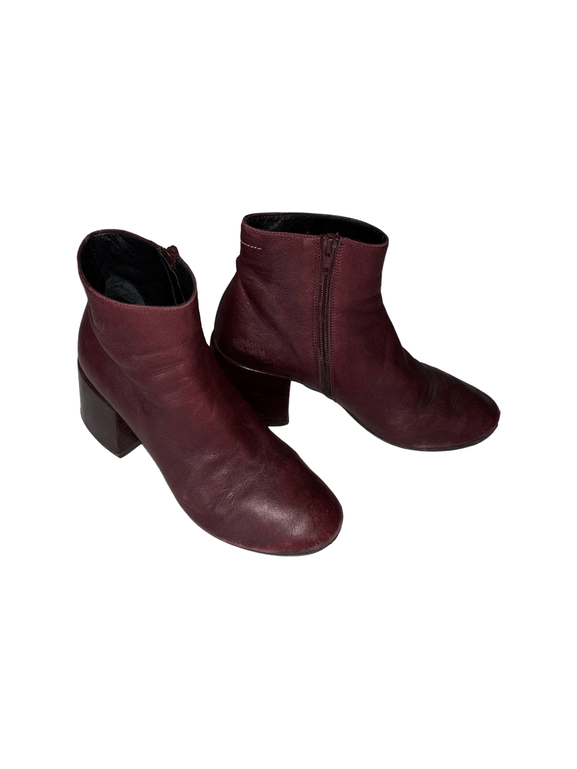 Maison Margiela Maison Margiela Burgundy Leather Ankle Boots Size US 6.5 / IT 36.5 - 5 Thumbnail