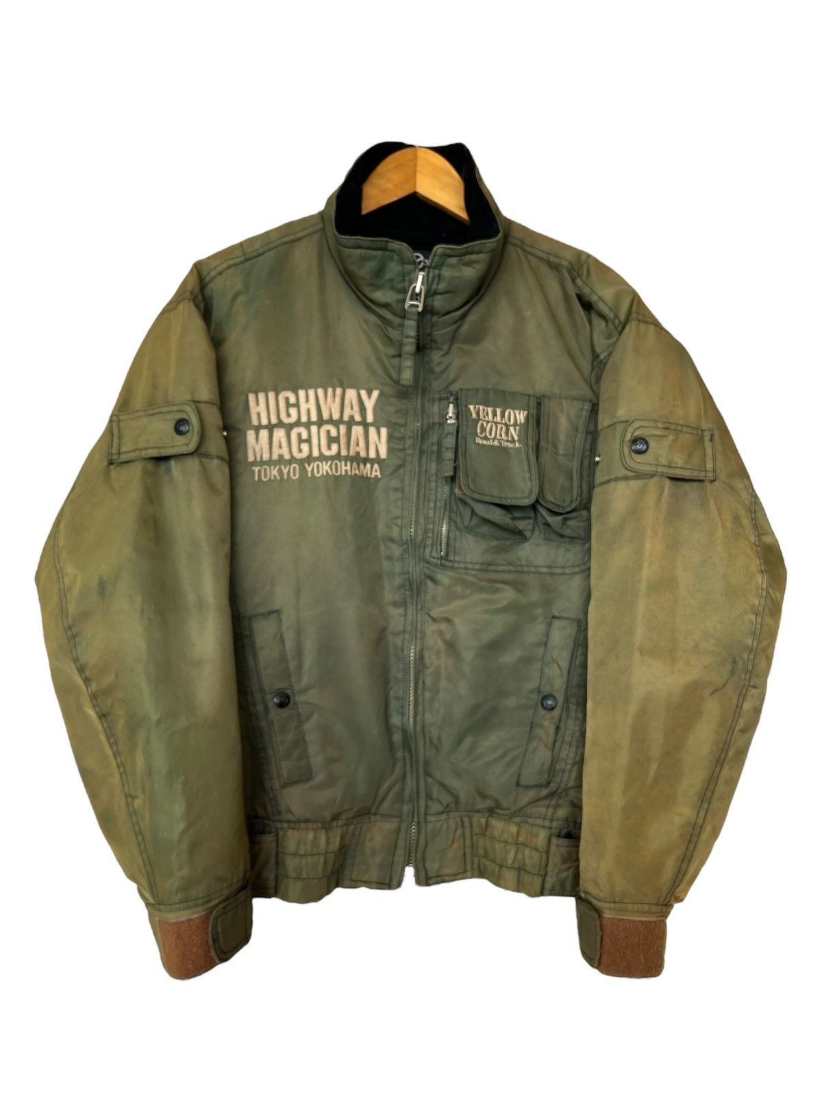YELLOW CORN Vintage Yellow Corn Highway Magician Sunfaded Green Jacket Size US L / EU 52-54 / 3 - 2 Thumbnail