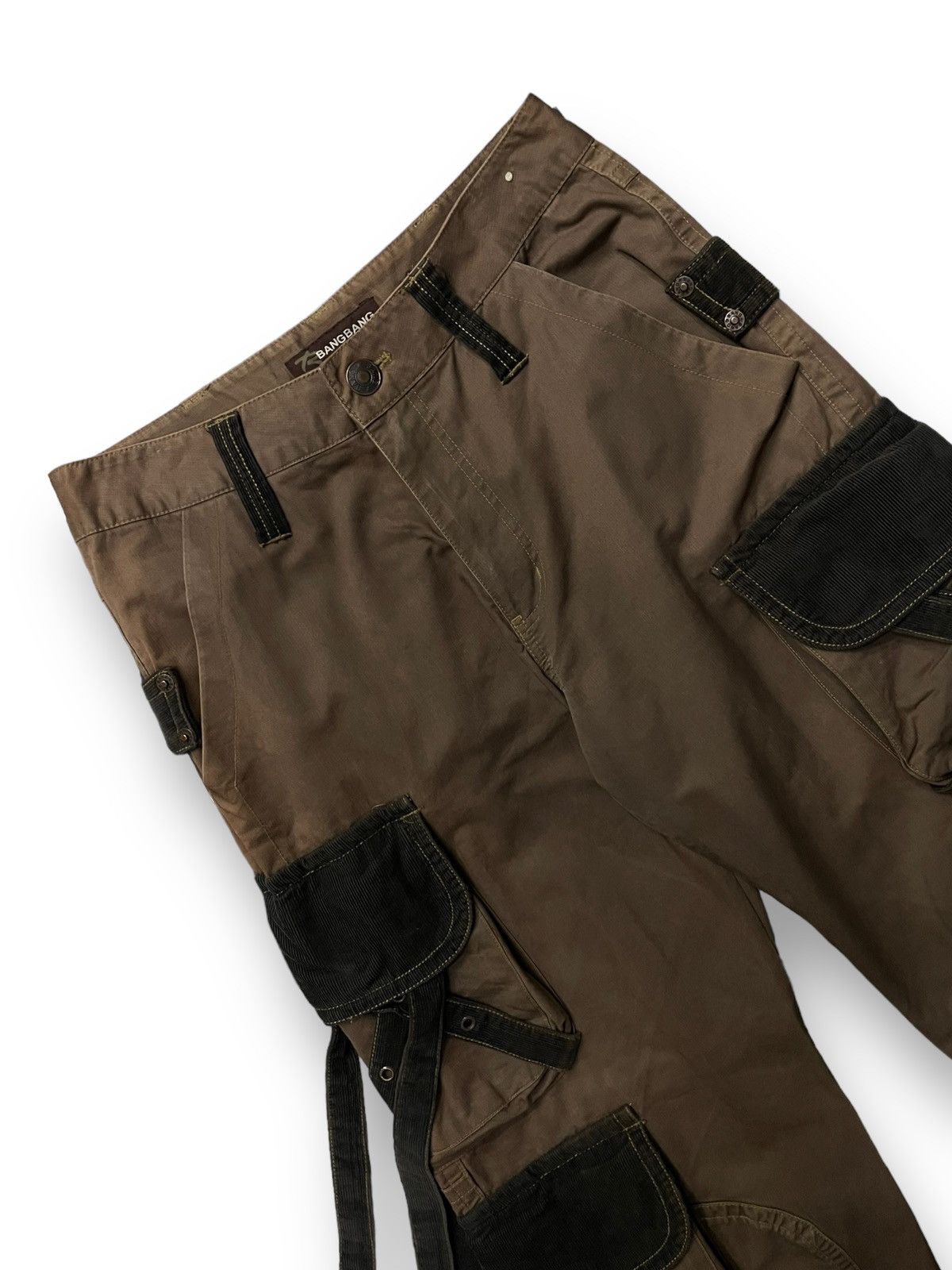 If Six Was Nine × Japanese Brand × Le Grande Bleu (L.G.B.) Bangbang Predator Bondage Parachute Baggy Thick Cargo Pants Size US 30 / EU 46 - 4 Thumbnail