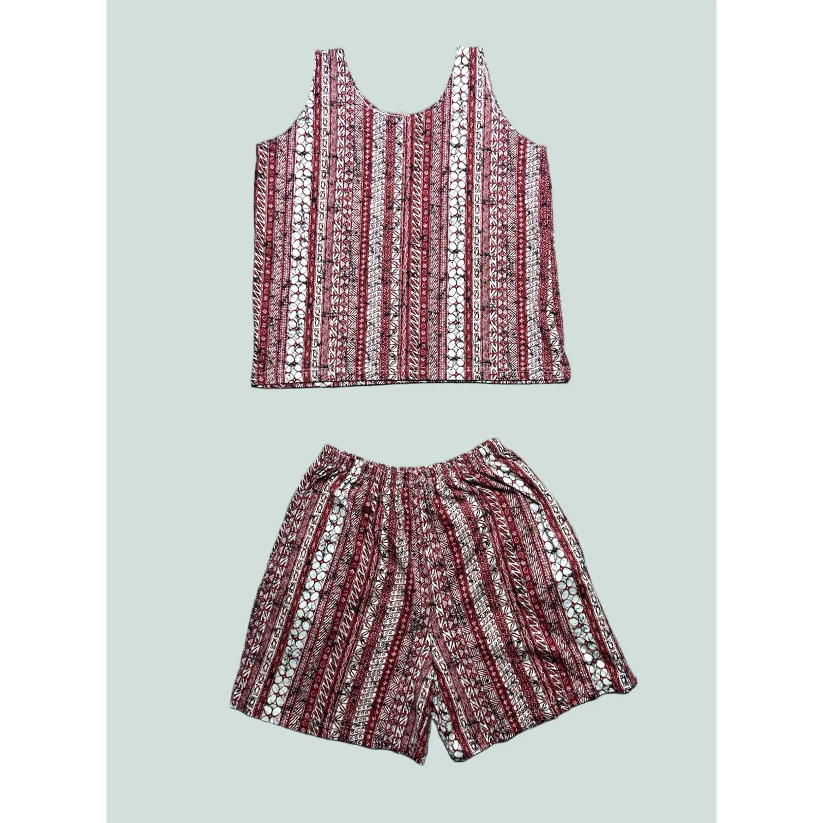Vintage VINTAGE 80s 90s Tank Top & Shorts Set Beach Summer Abstract Red Adult XL Size US XL / EU 56 / 4 - 1 Thumbnail