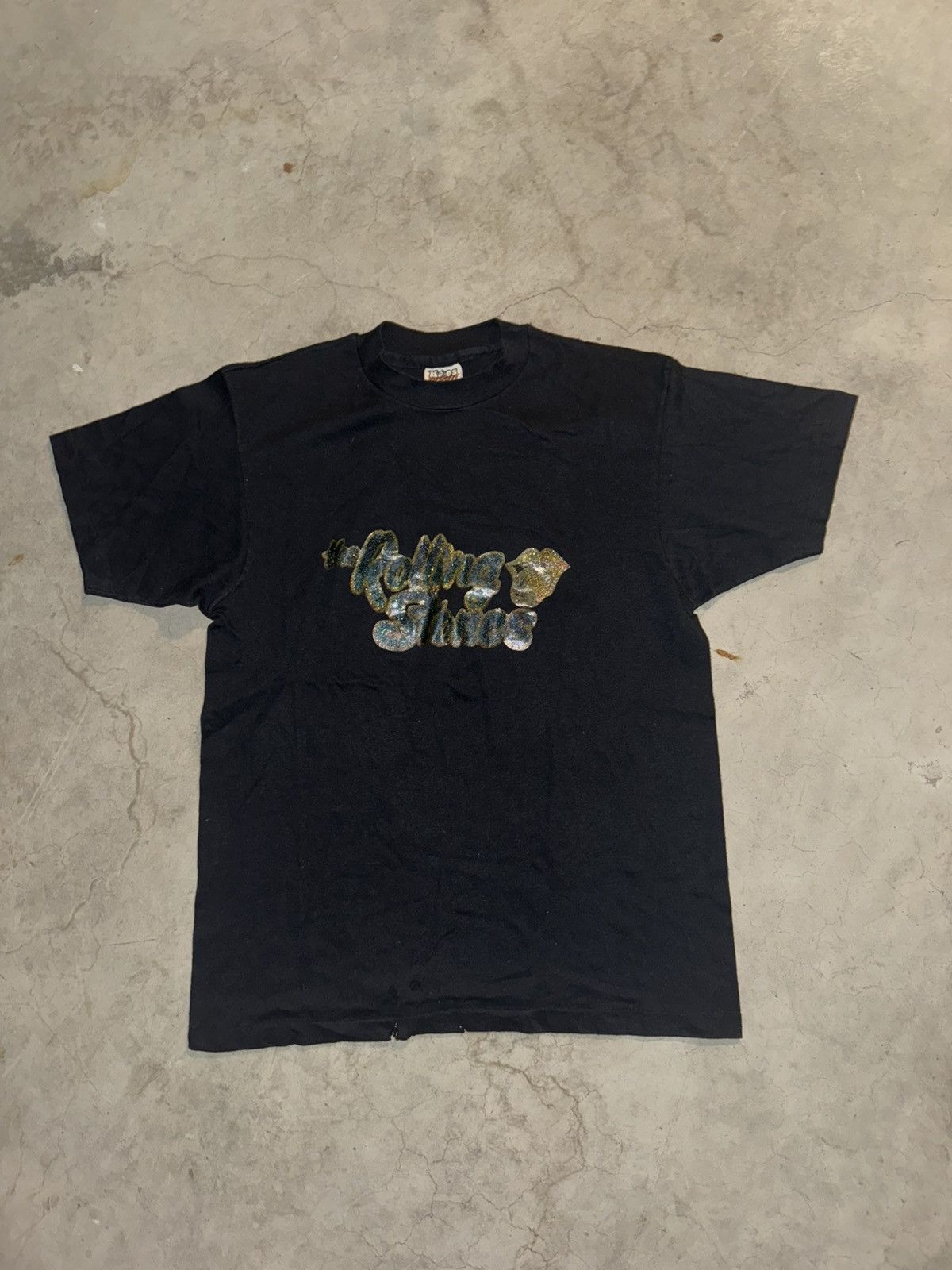 Band Tees × The Rolling Stones × Vintage VINTAGE 80s The Rolling Stones T-shirt Black RARE Size US L / EU 52-54 / 3 - 1 Thumbnail