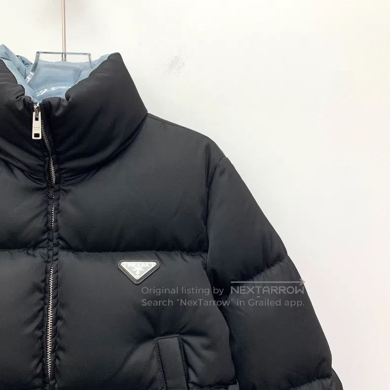 Prada Prada 22 styles of black triangle stand-up collar zipper l Size XXS / US 00 / IT 34 - 3 Thumbnail