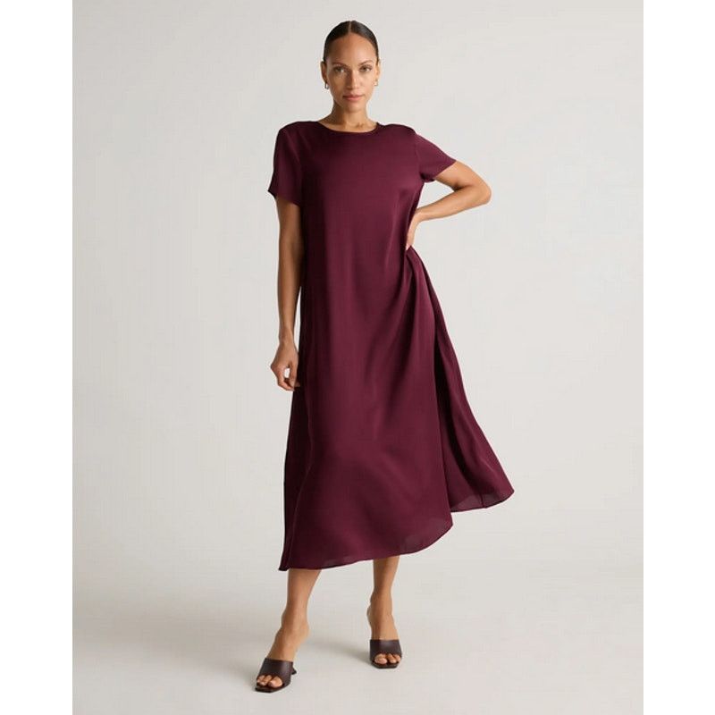 tencel jersey side tie midi dress Quince Womens Tencel Jersey Side Tie Midi Dress Dark Olive