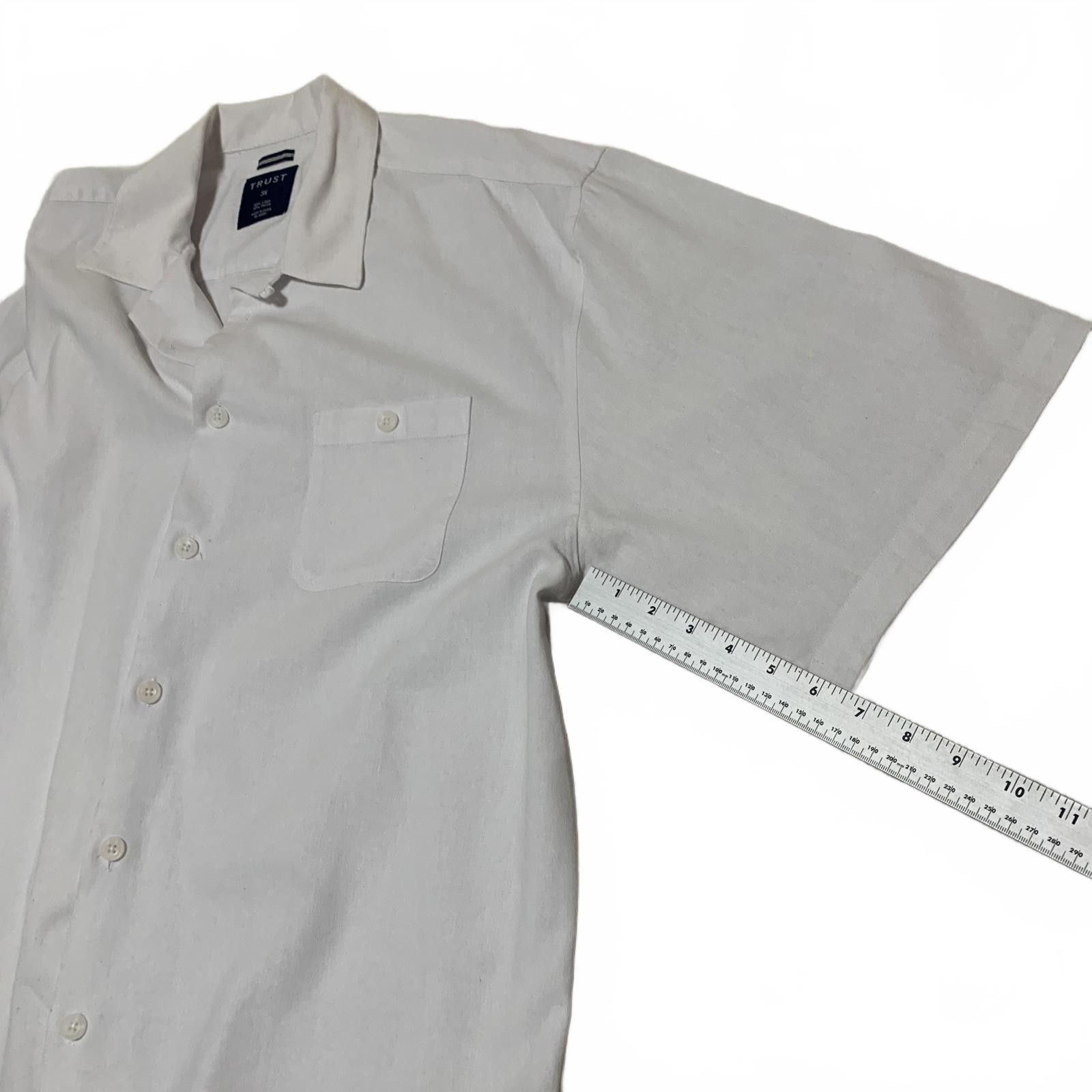 Trussardi Vtg 90s Trust Men's 3X White Linen Rayon Beach Shirt Size US XXL / EU 58 / 5 - 11 Thumbnail